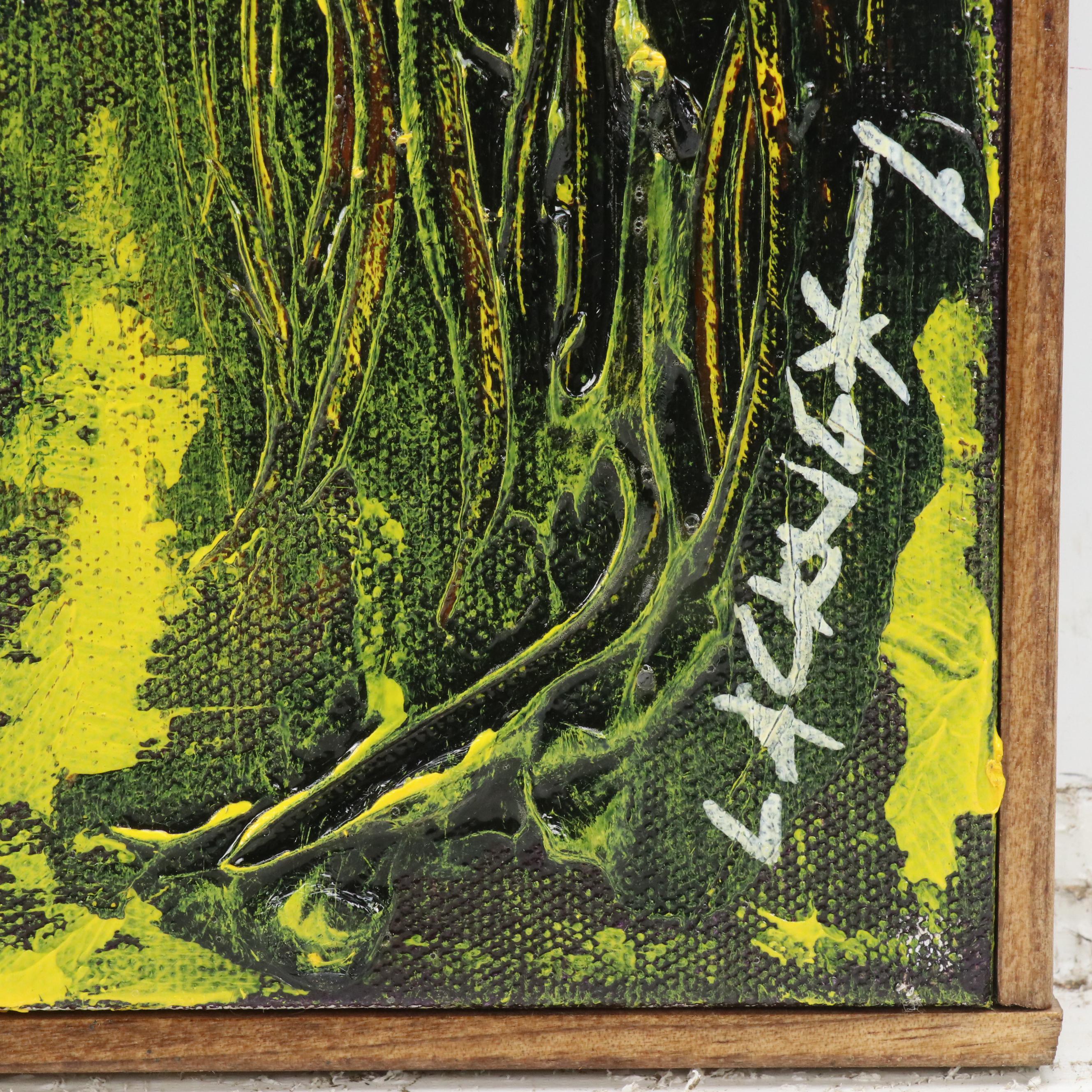 Robert R. Lackney Abstract Landscape Acrylic Painting "Marsh," 21st Century