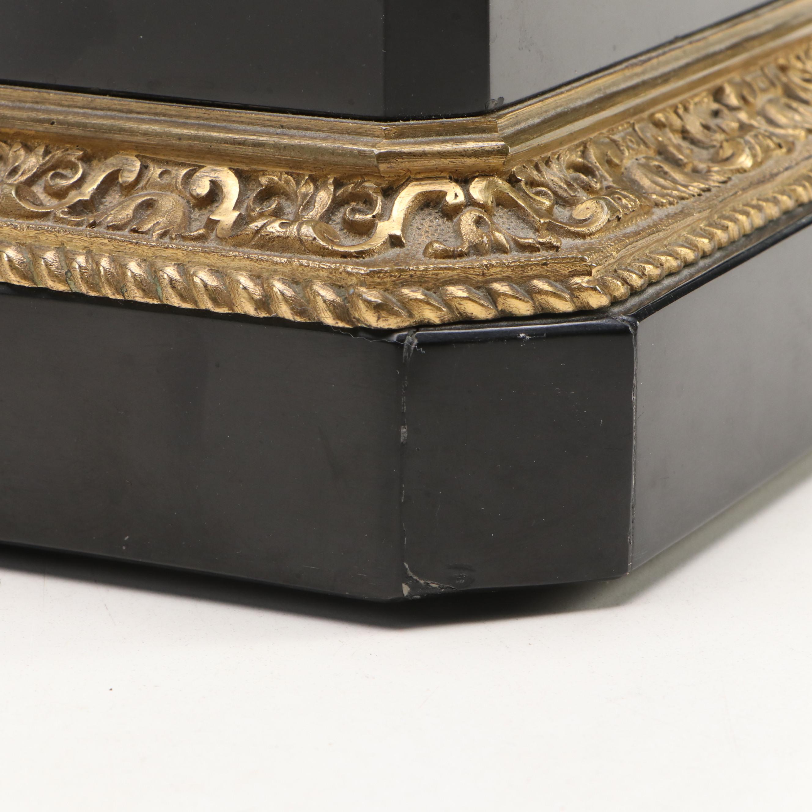 Pair of Cast Brass Dancers on Stone Bases