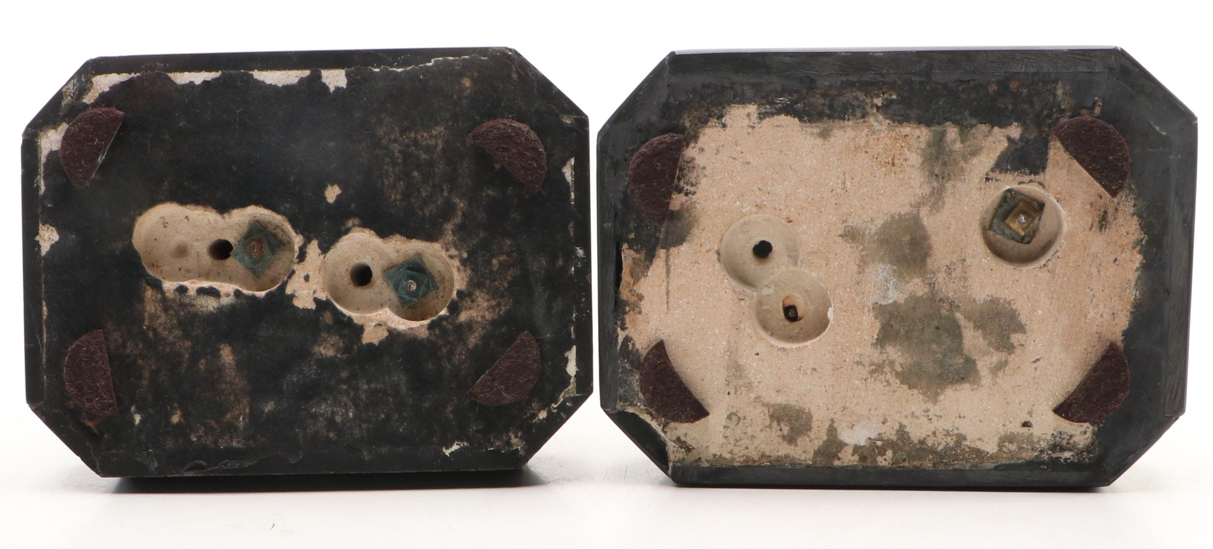 Pair of Cast Brass Dancers on Stone Bases