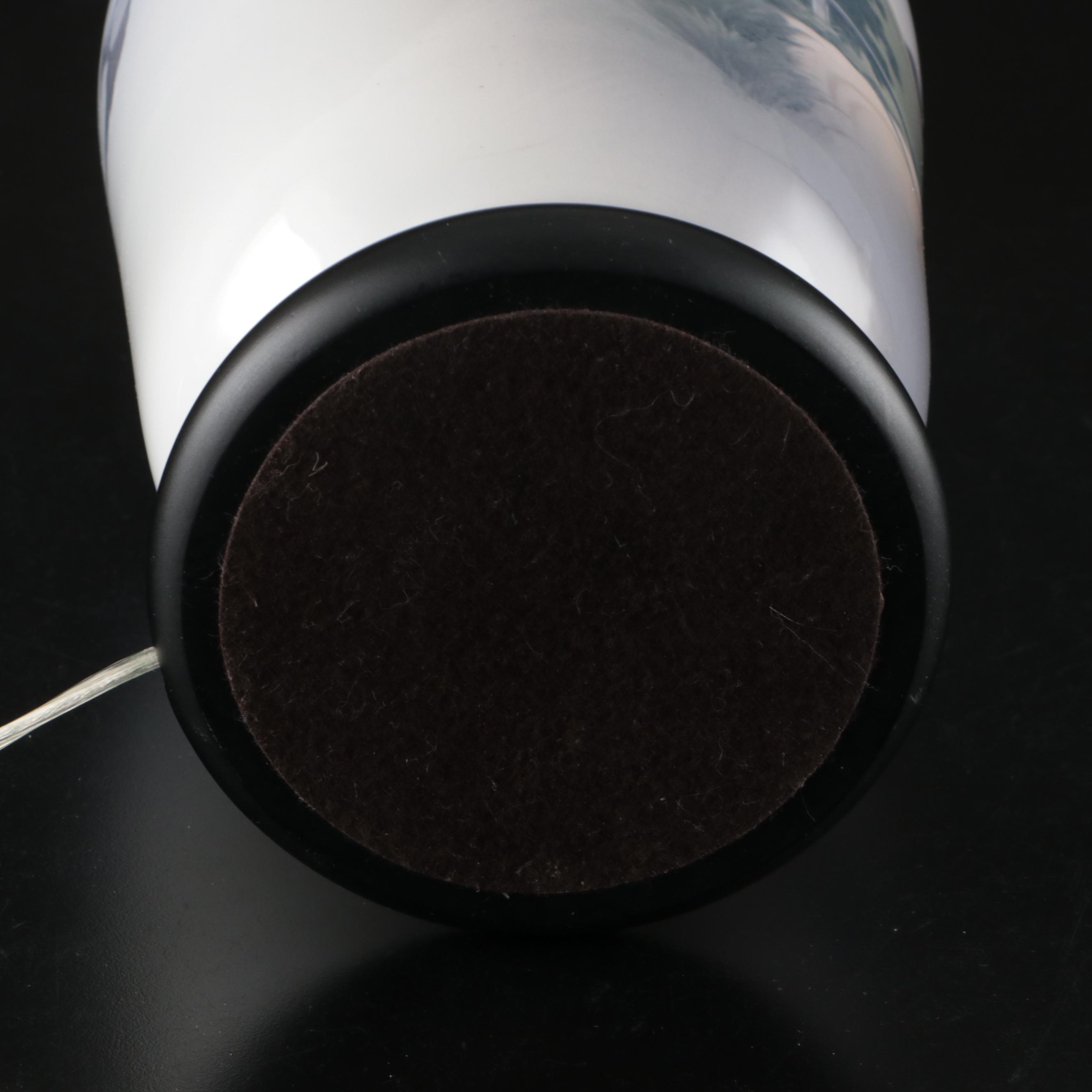 Royal Copenhagen Scenic Porcelain Table Lamp and Vases, 20th Century