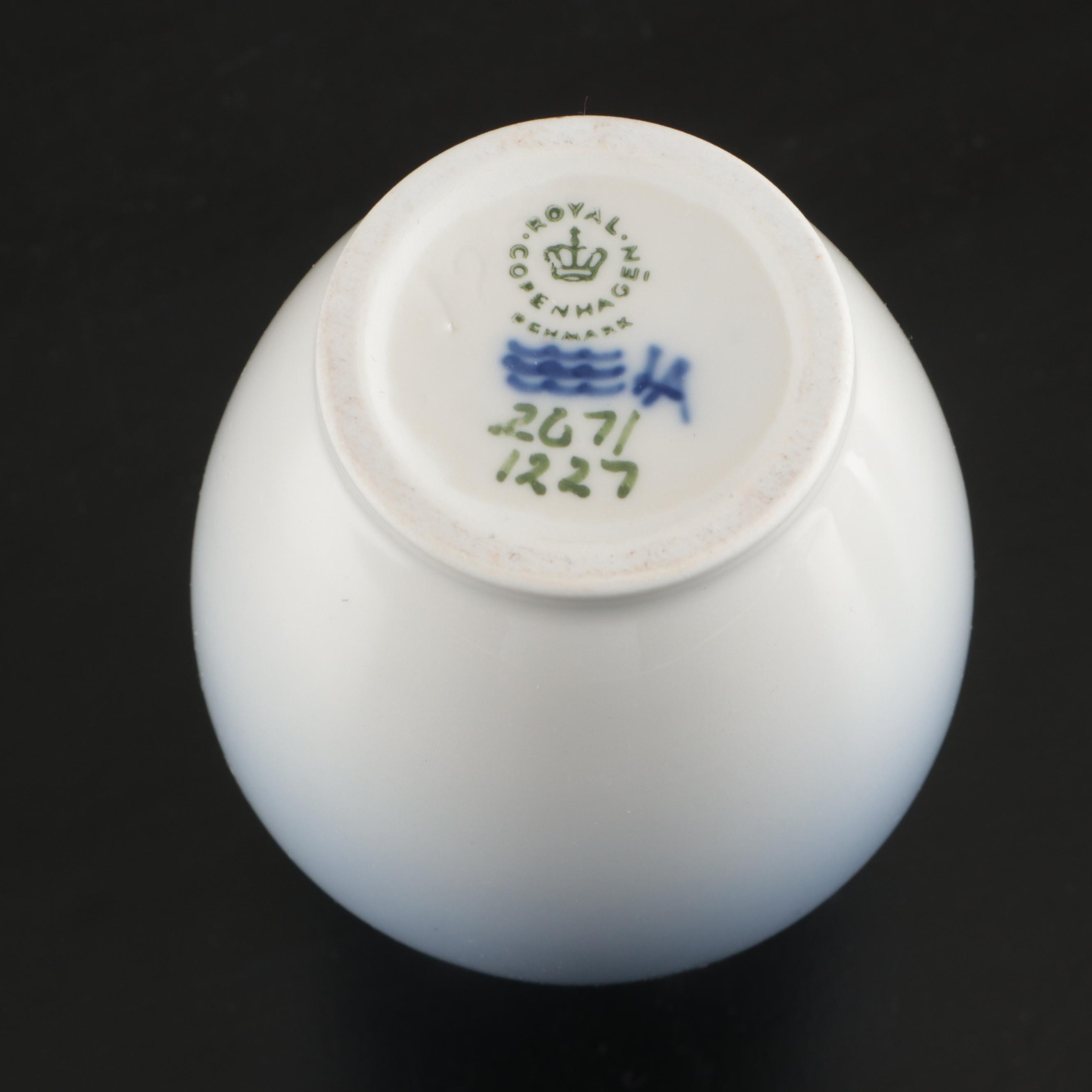 Royal Copenhagen Scenic Porcelain Table Lamp and Vases, 20th Century