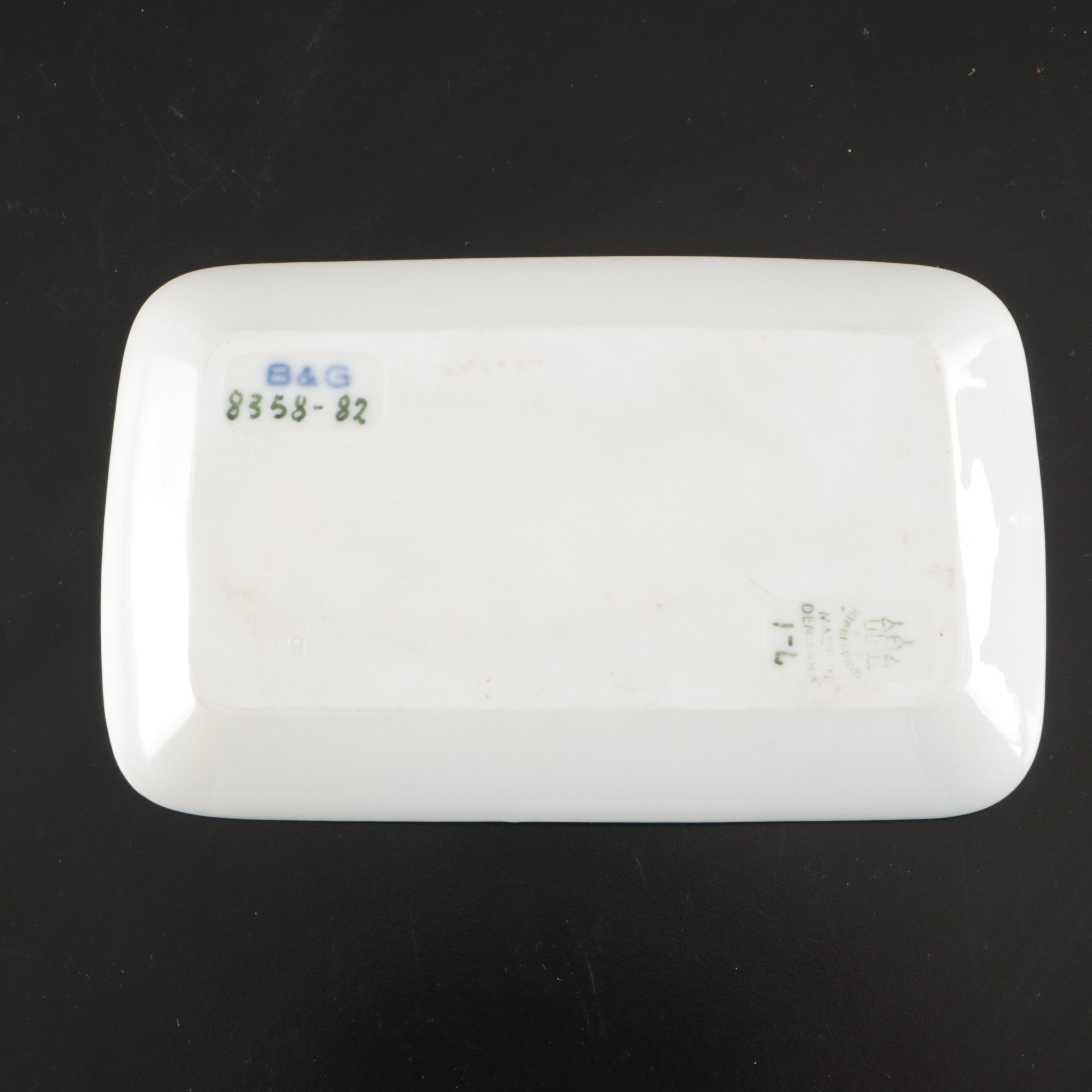 Royal Copenhagen Scenic Porcelain Table Lamp and Vases, 20th Century