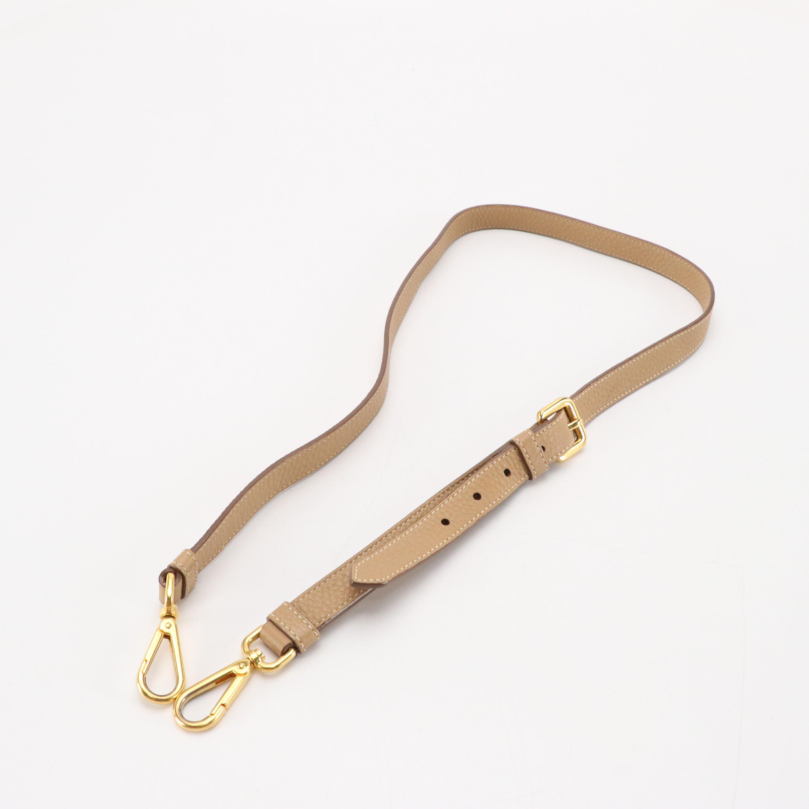 Prada Large Two-Way Tote in Beige Vitello Daino Leather