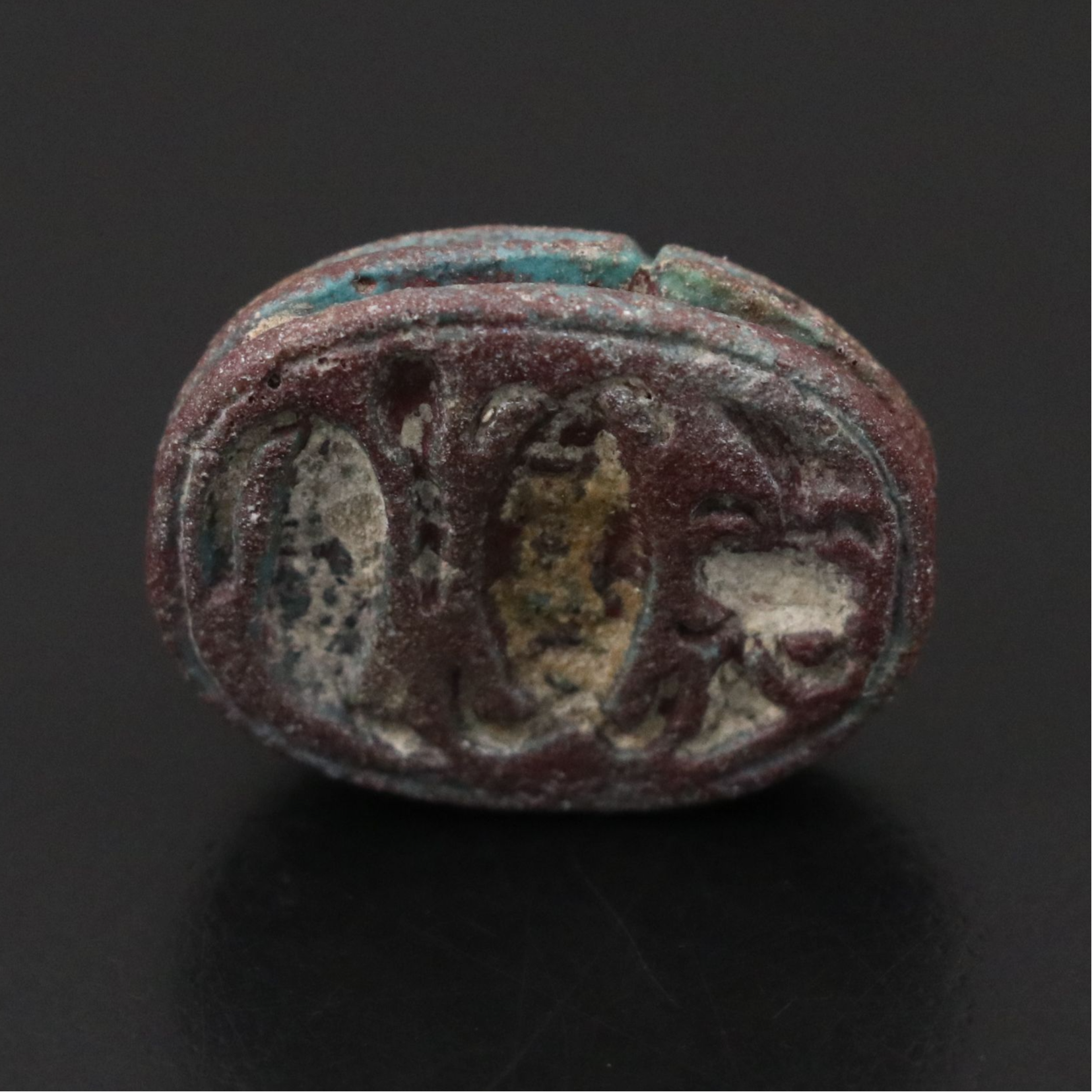 Ancient Egyptian Green Glaze Steatite Protection Scarab, Circa 945–525 BCE