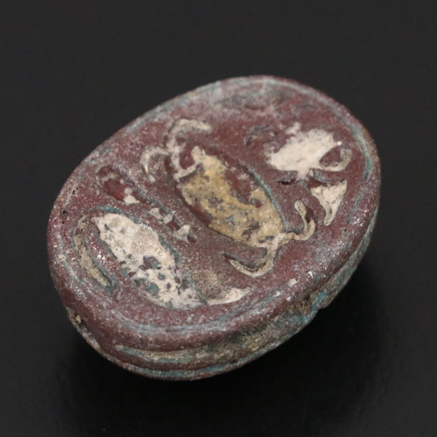 Ancient Egyptian Green Glaze Steatite Protection Scarab, Circa 945–525 BCE