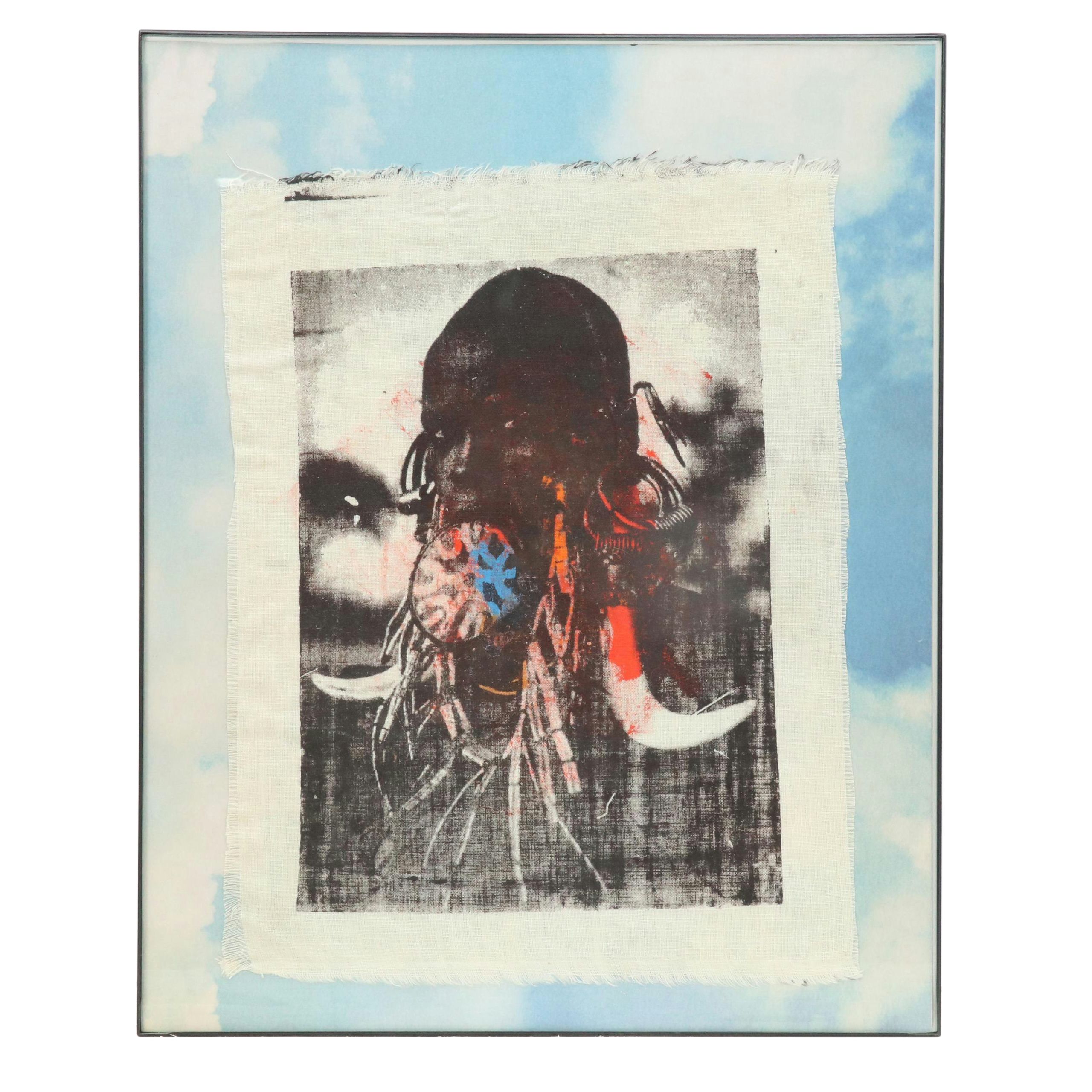 Eric Ajama Figural Surrealist Screenprint, 21st Century