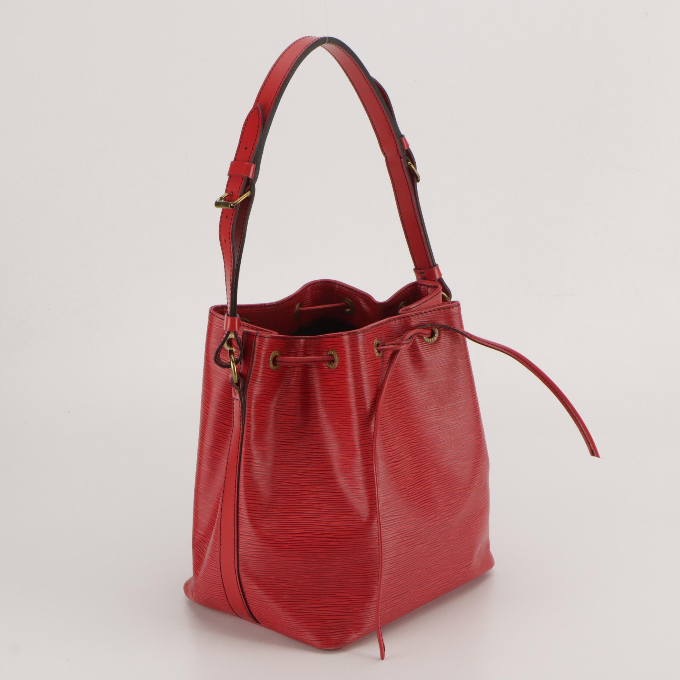 Louis Vuitton Petit Noé Bag in Castilian Red Epi/Smooth Leather