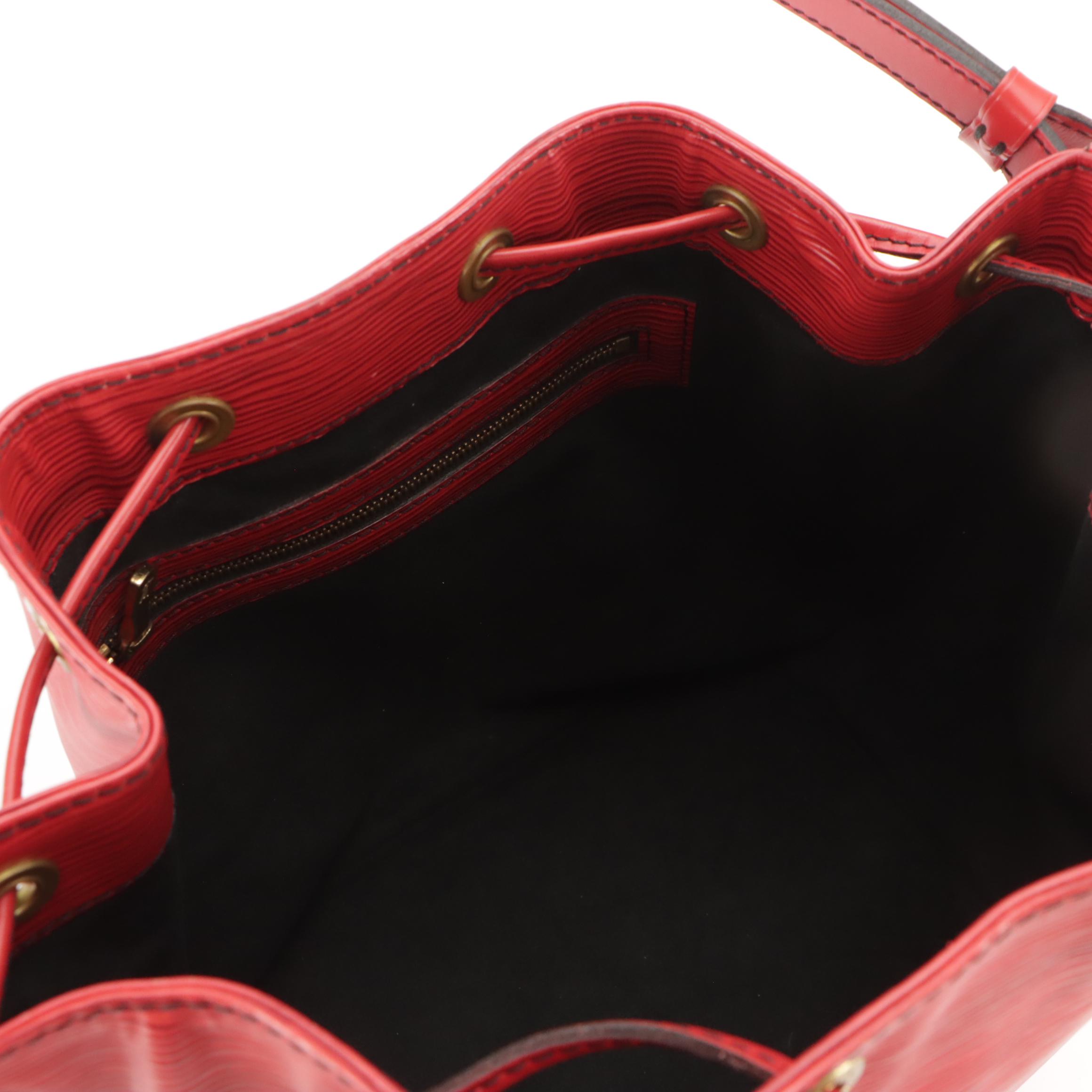 Louis Vuitton Petit Noé Bag in Castilian Red Epi/Smooth Leather