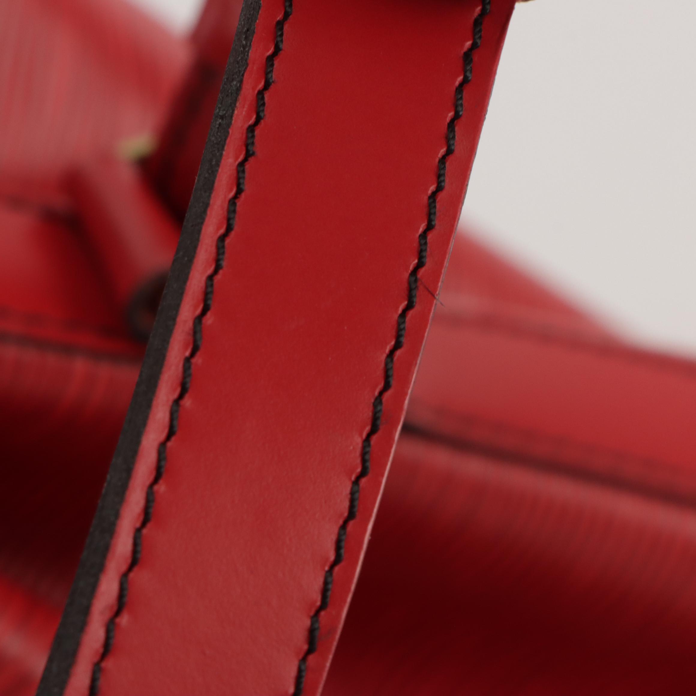 Louis Vuitton Petit Noé Bag in Castilian Red Epi/Smooth Leather