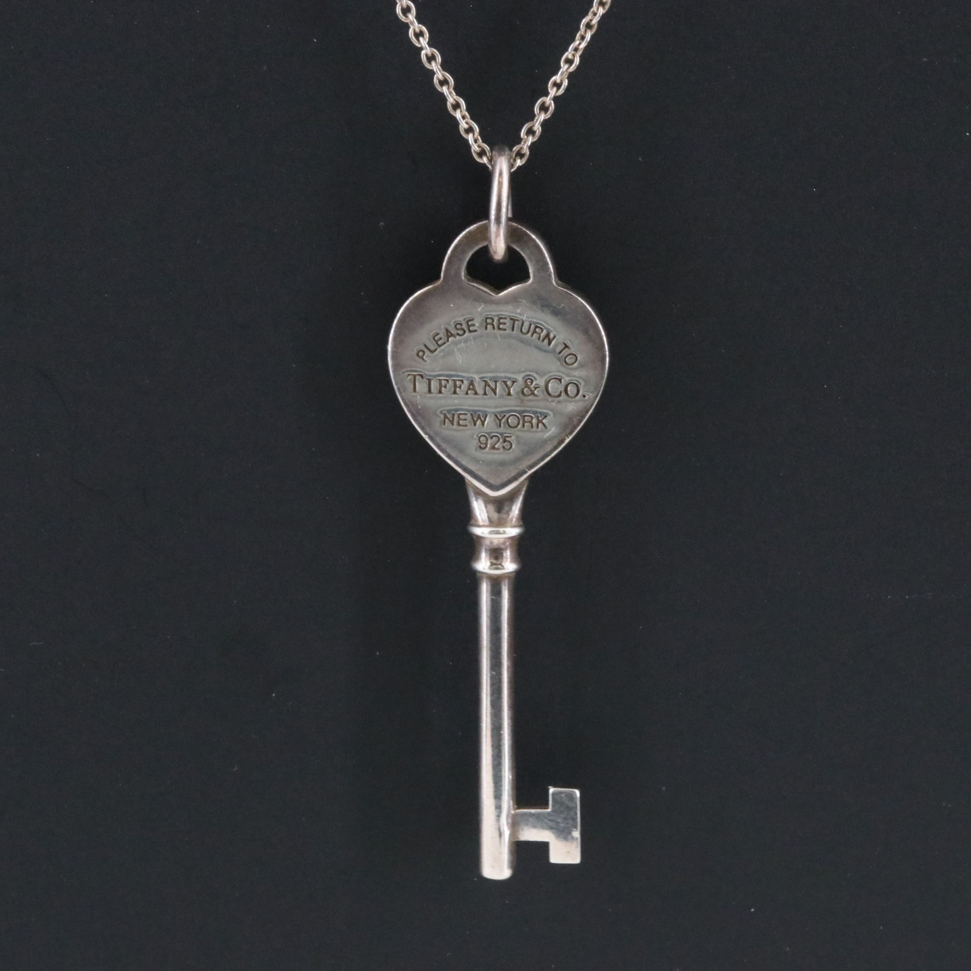 Tiffany & Co. Sterling Return to Tiffany Key Pendant Necklace