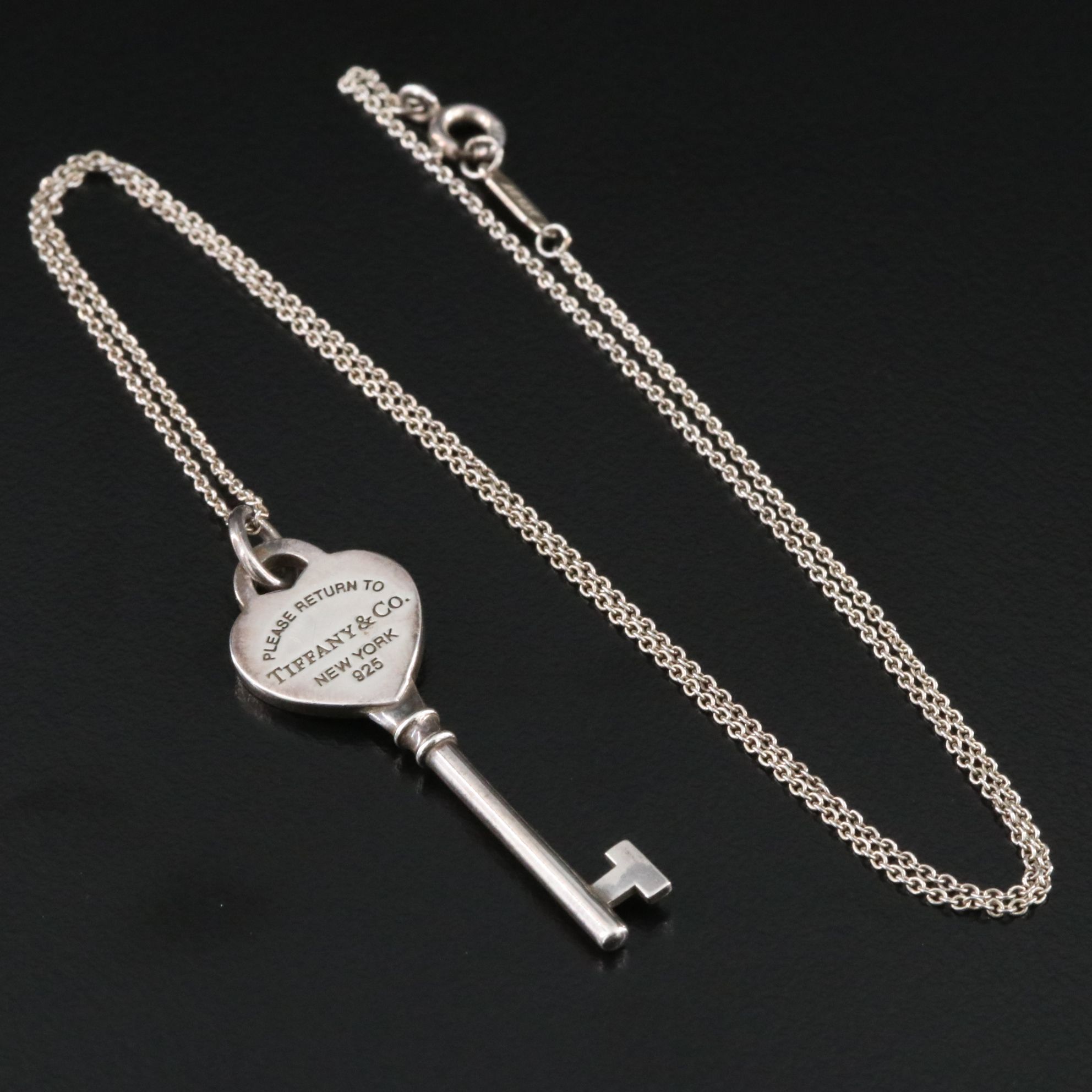 Tiffany & Co. Sterling Return to Tiffany Key Pendant Necklace