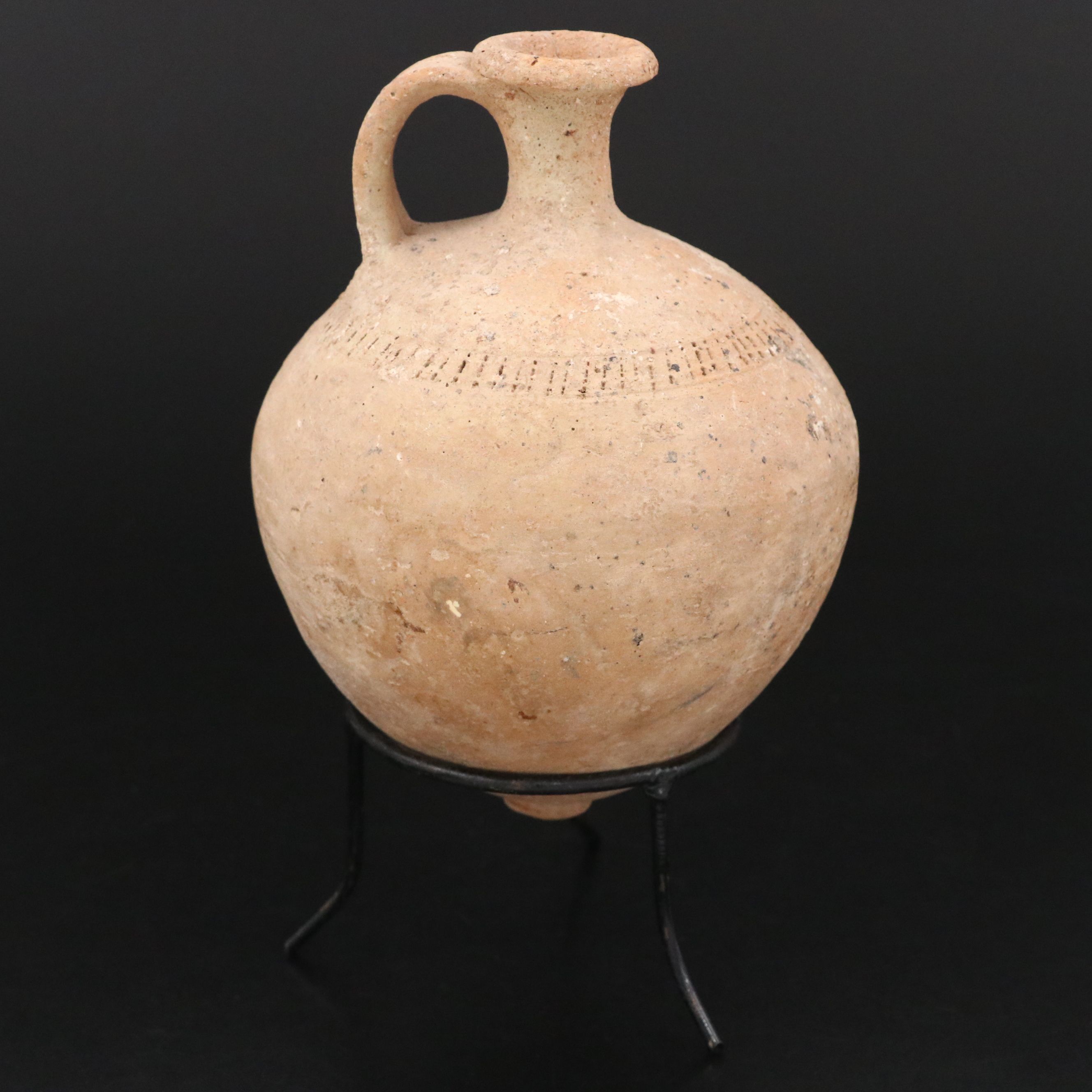 Ancient Holyland Pottery Cosmetic Vessel, Circa 1100–900 BCE