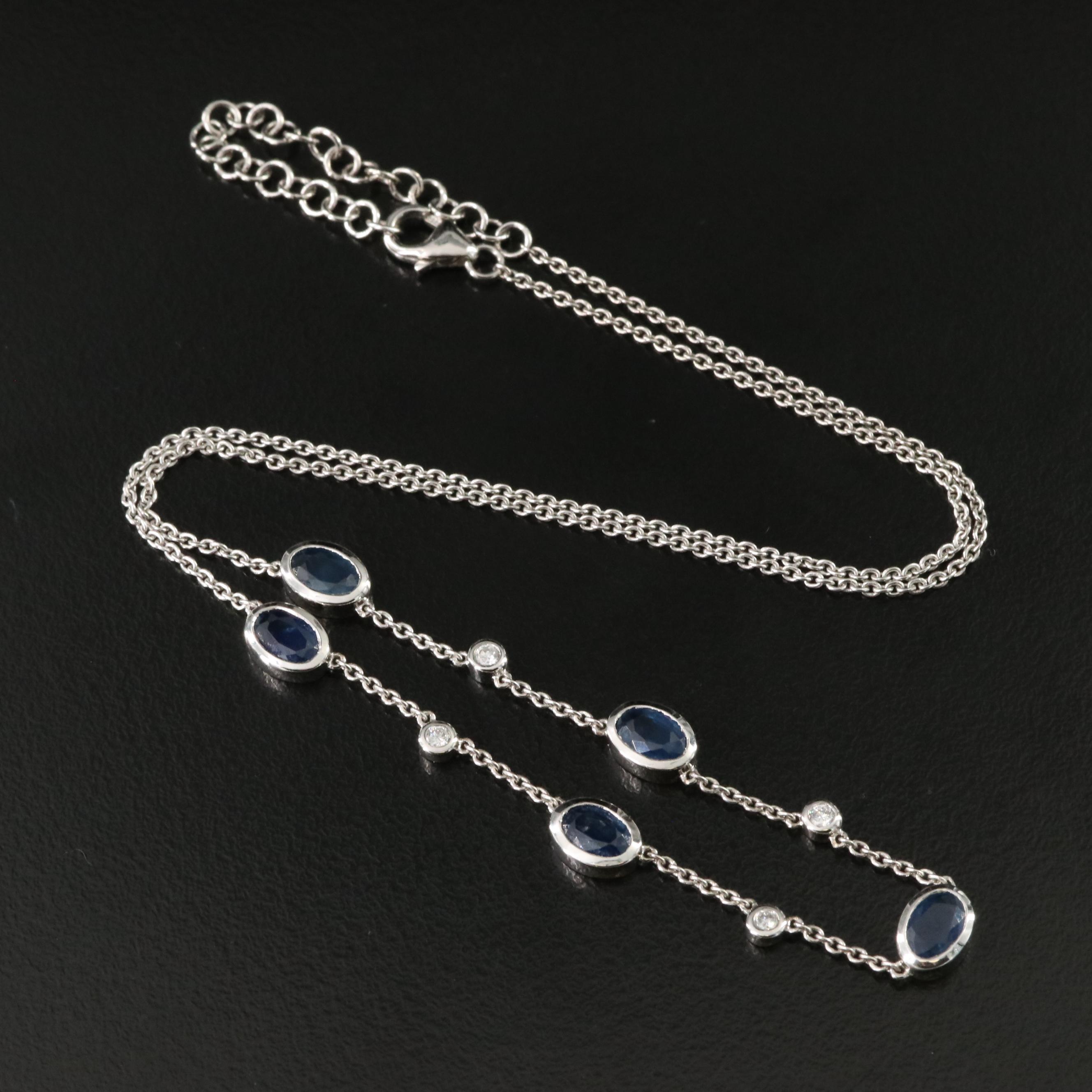 14K Sapphire and Diamond Necklace