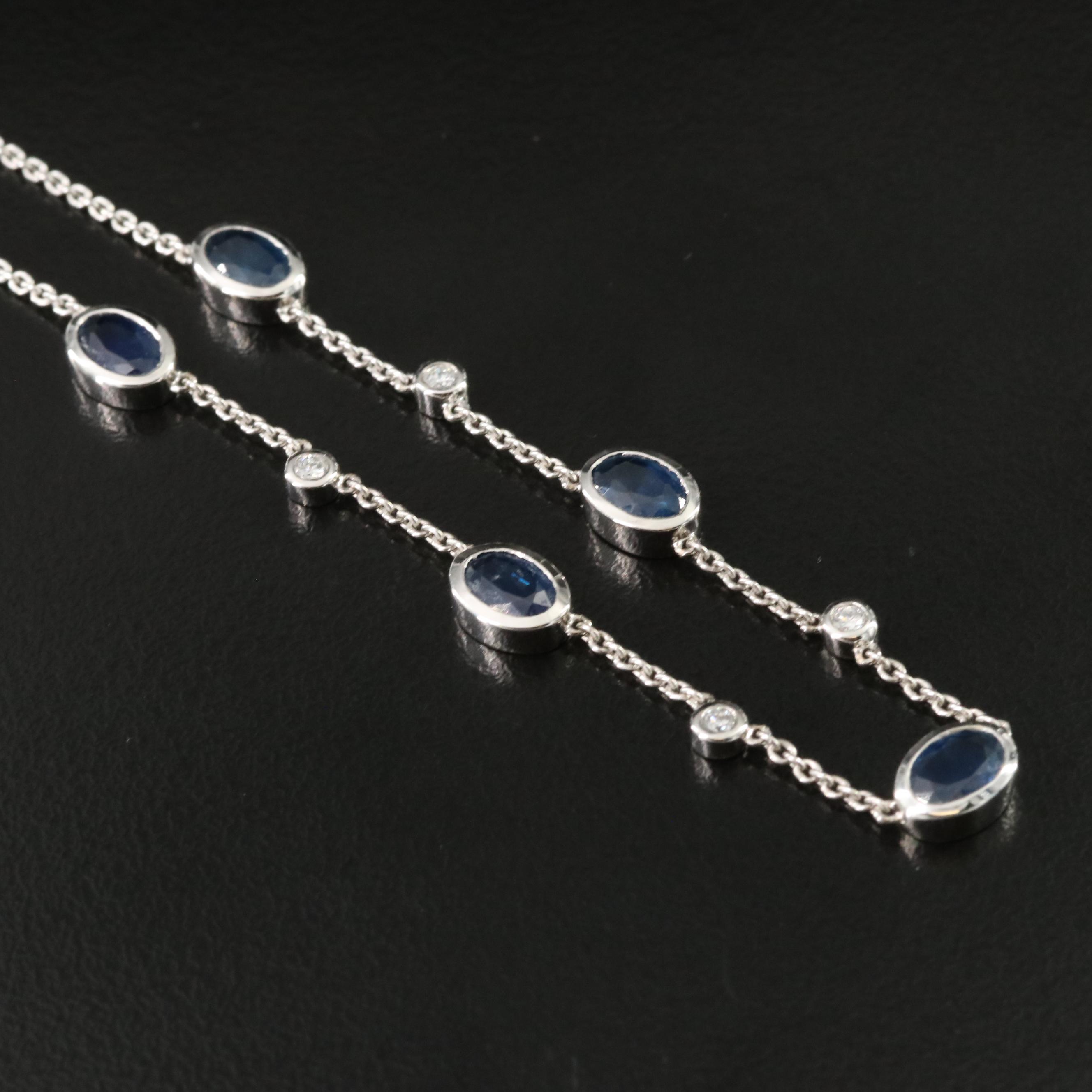 14K Sapphire and Diamond Necklace