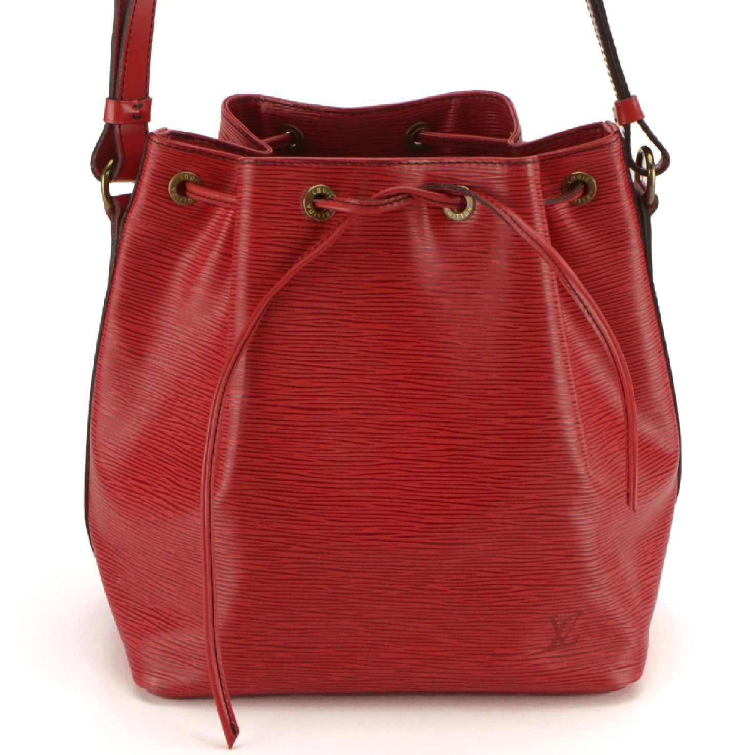 Louis Vuitton Petit Noé Bag in Castilian Red Epi/Smooth Leather