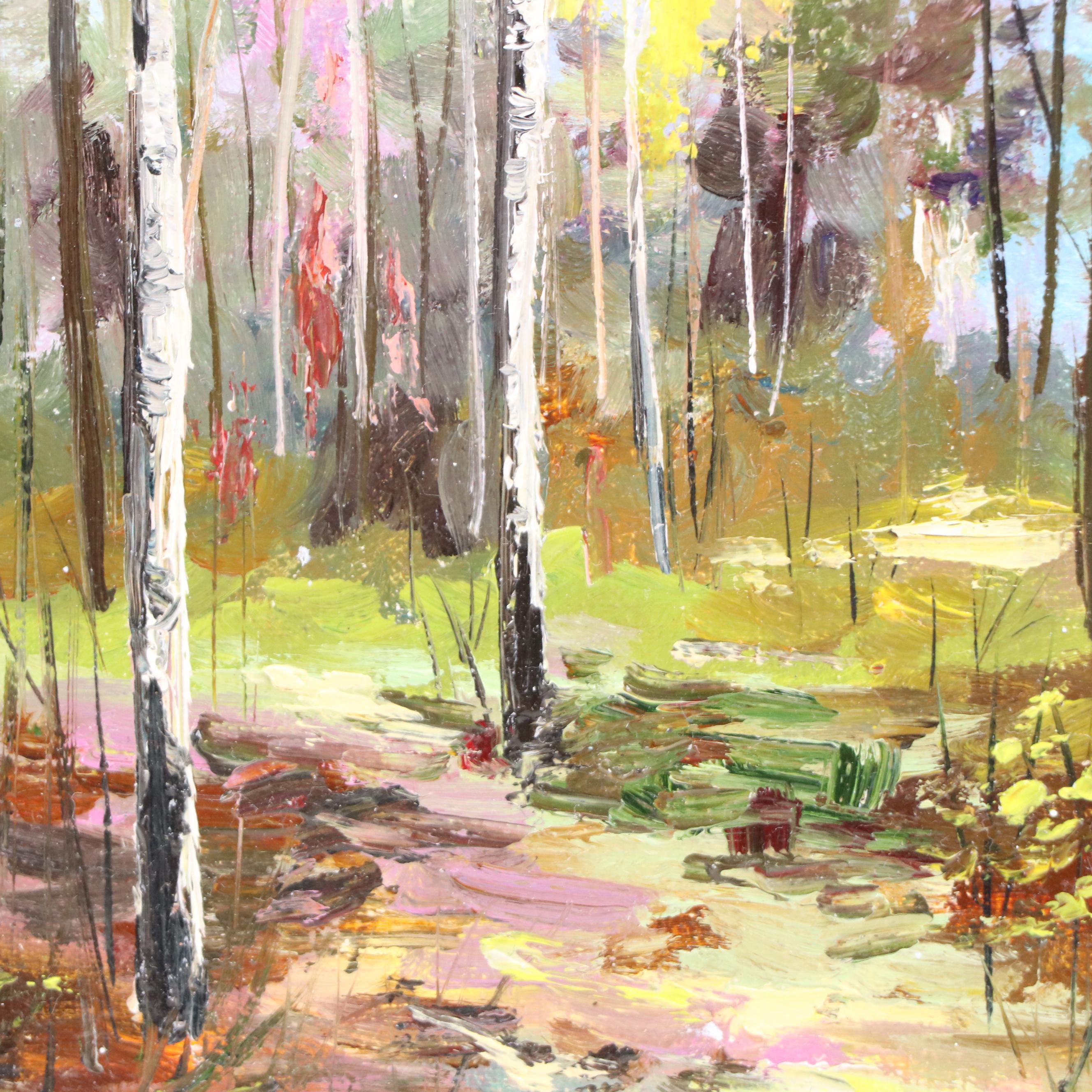 Tetiana Vysochynska Landscape Oil Painting "Forest," 2019