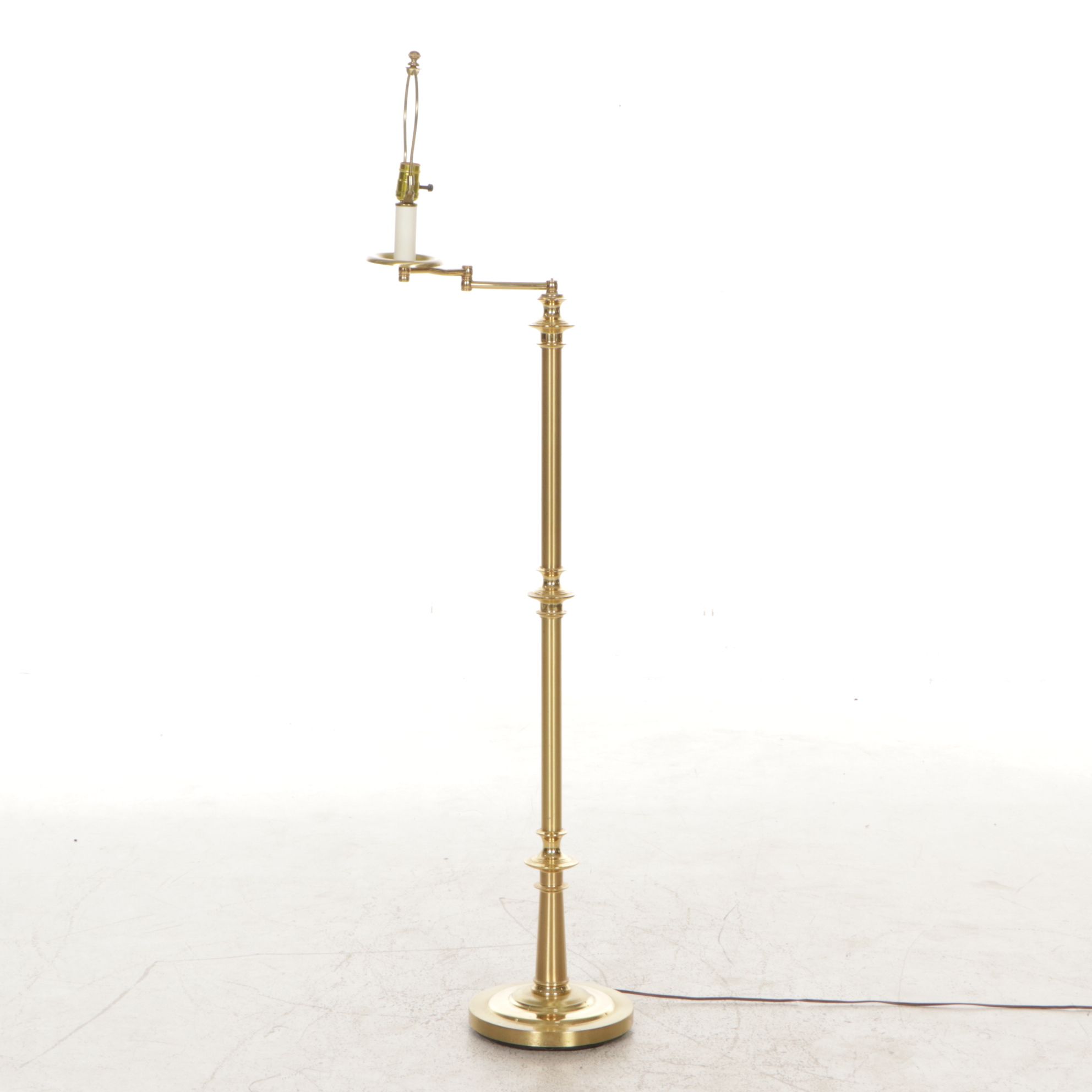 Quoizel Brass Swing-Arm Floor Lamp, 21st Century