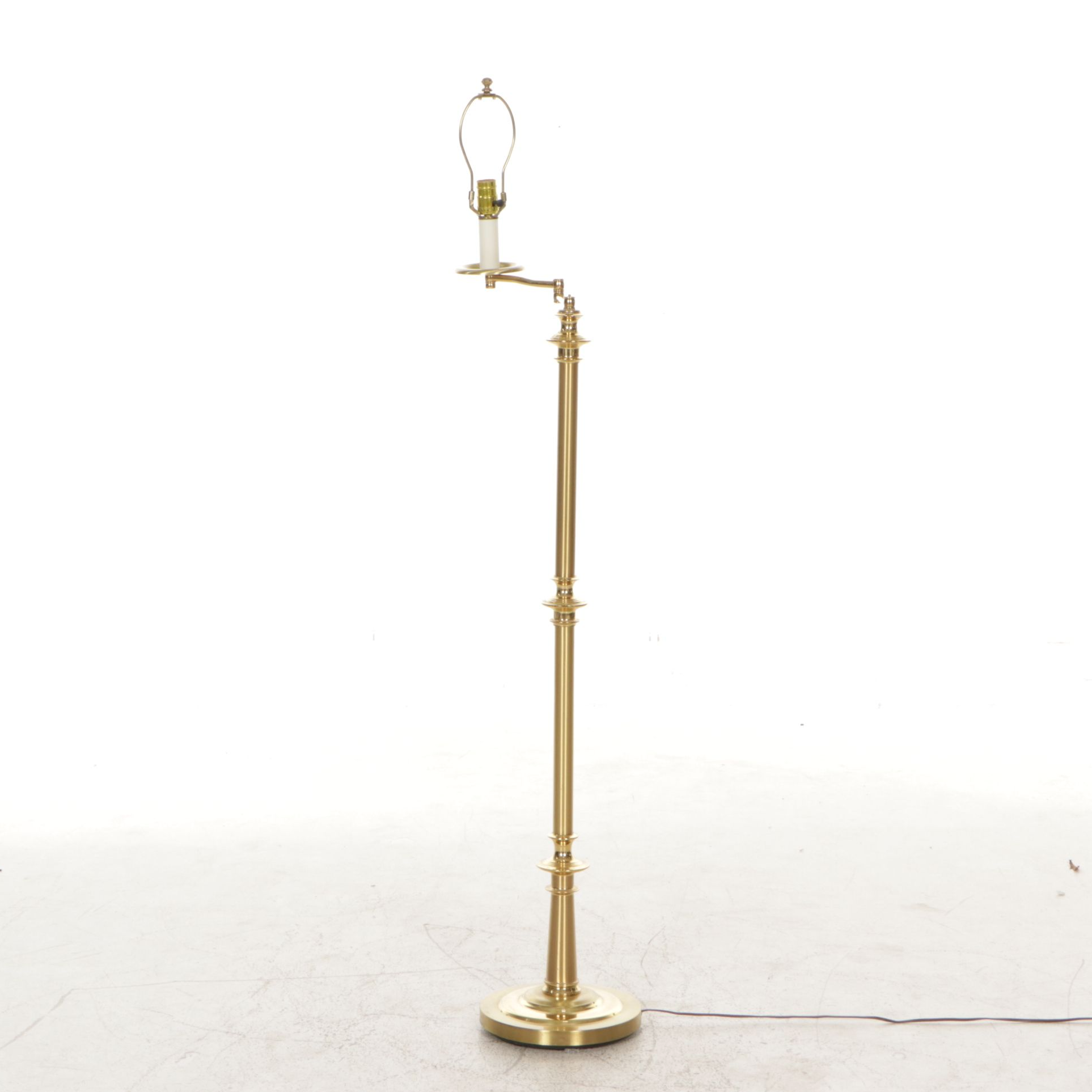 Quoizel Brass Swing-Arm Floor Lamp, 21st Century
