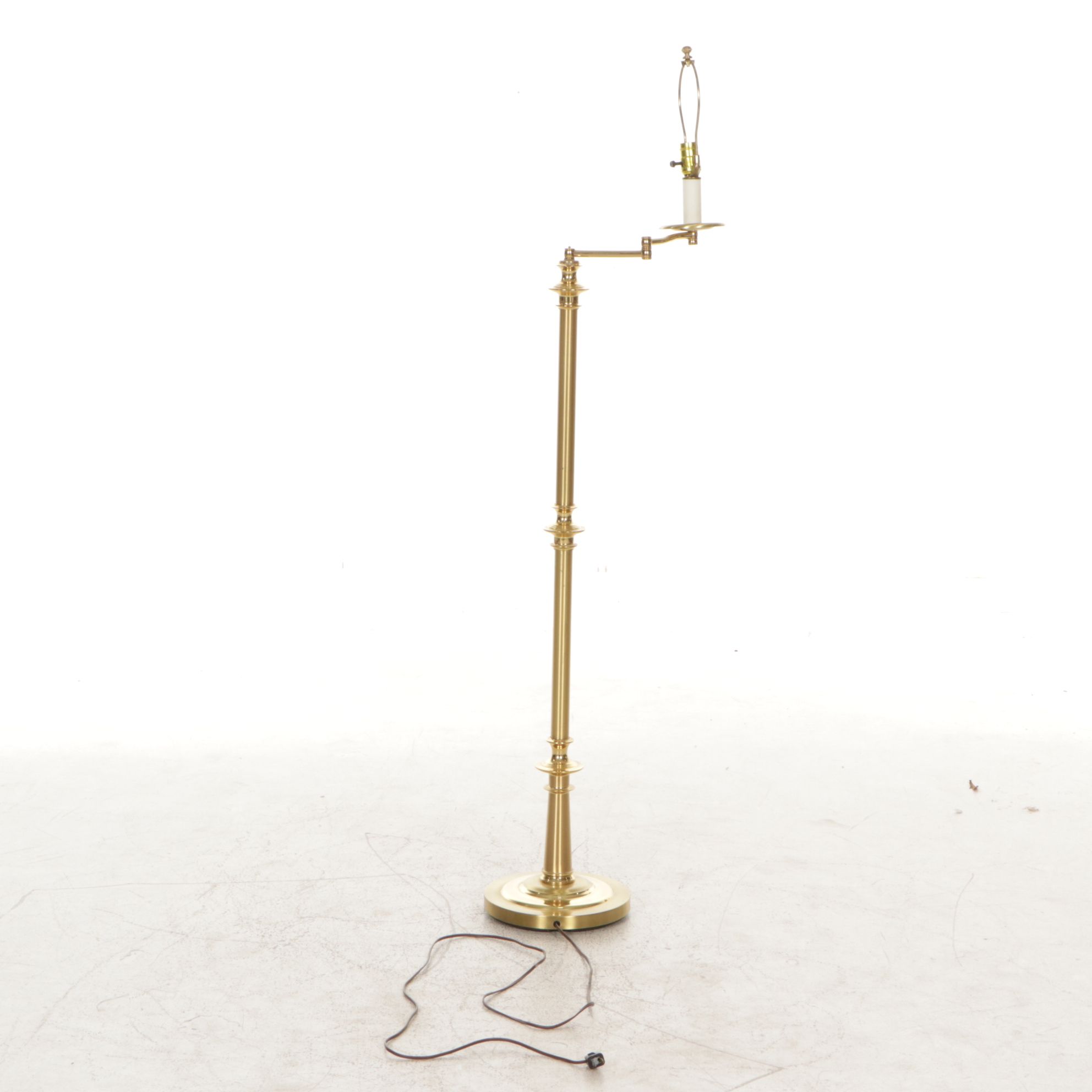 Quoizel Brass Swing-Arm Floor Lamp, 21st Century