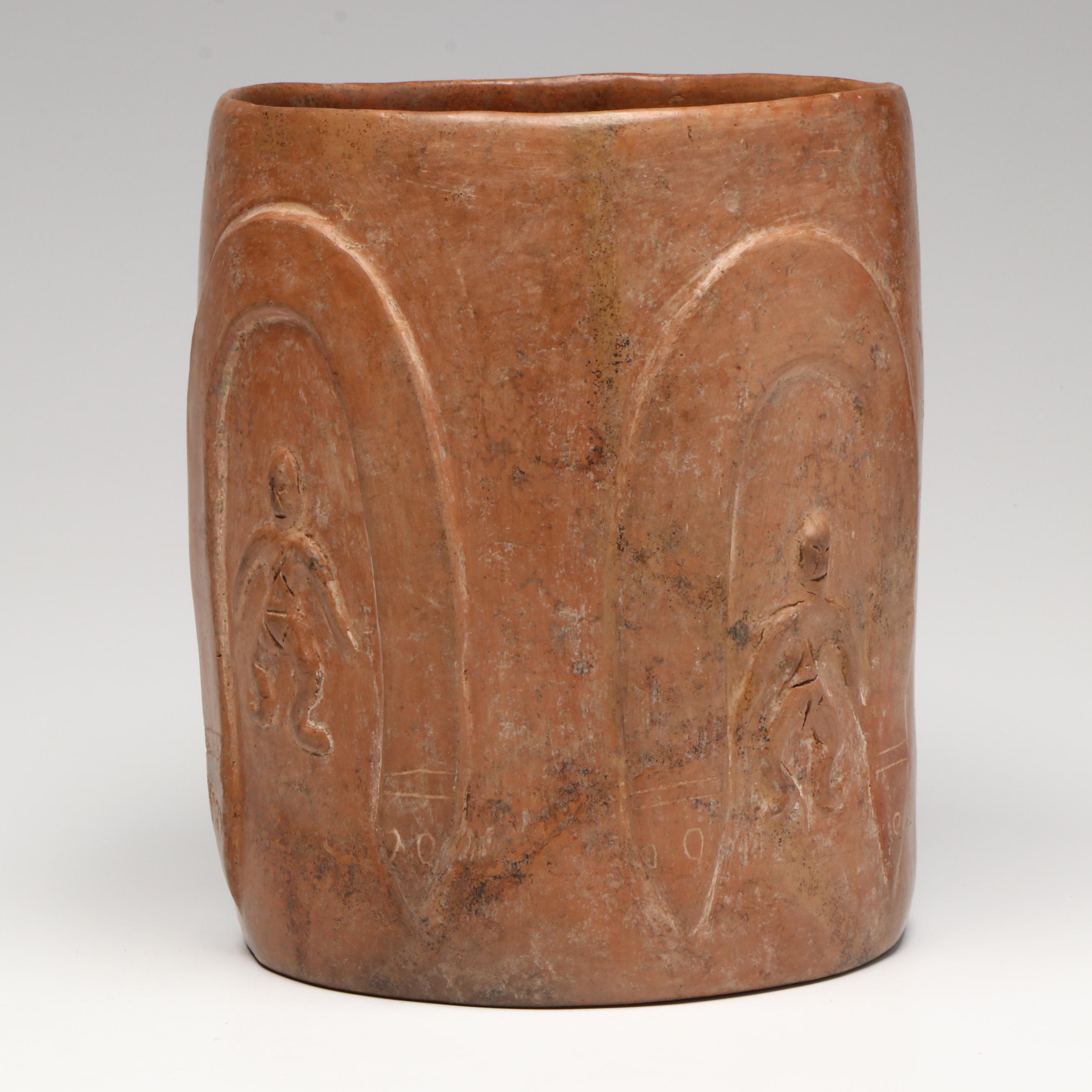 Colima Pottery Drum or Vessel, Circa 100 BCE–250 CE
