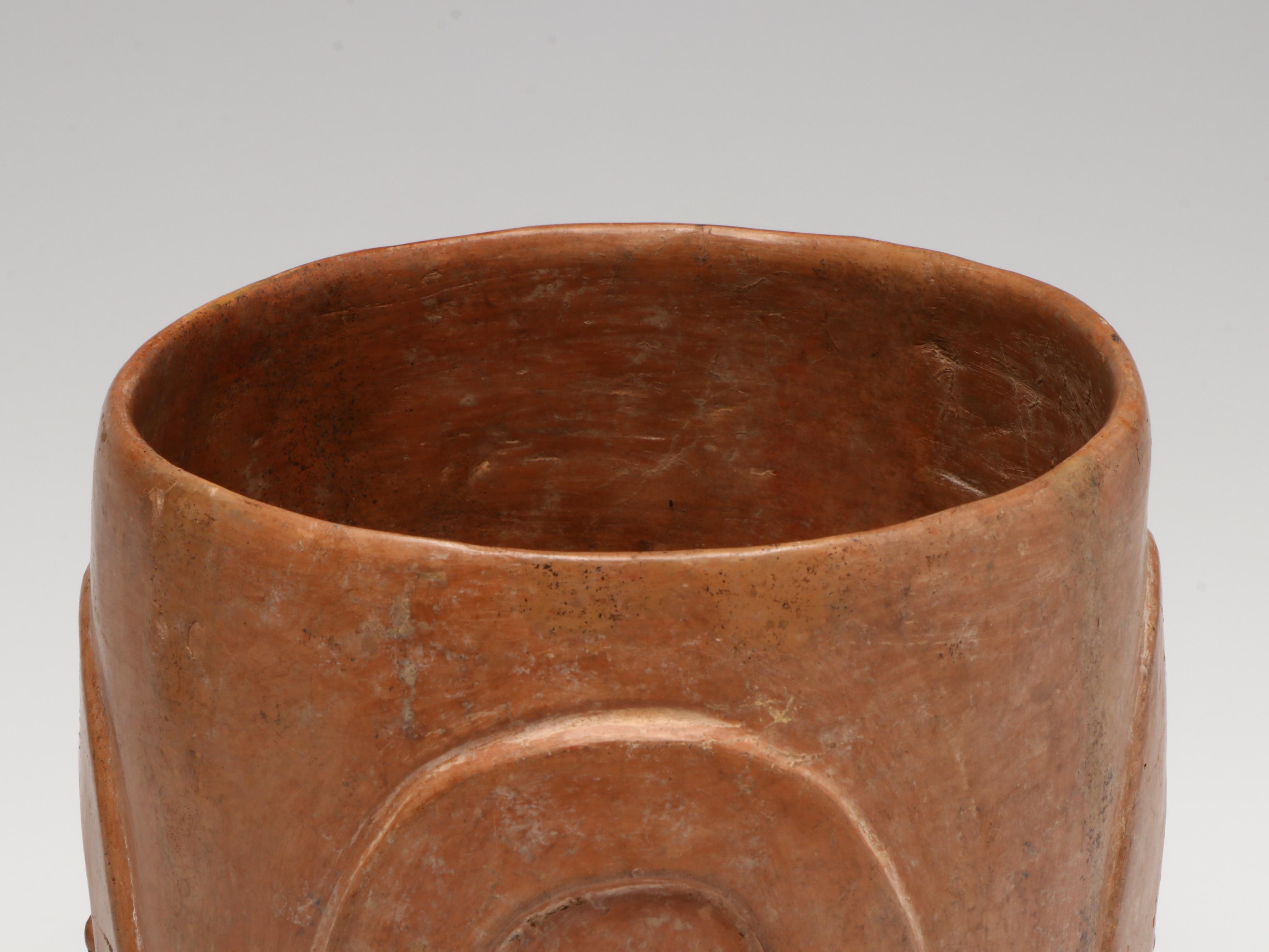 Colima Pottery Drum or Vessel, Circa 100 BCE–250 CE