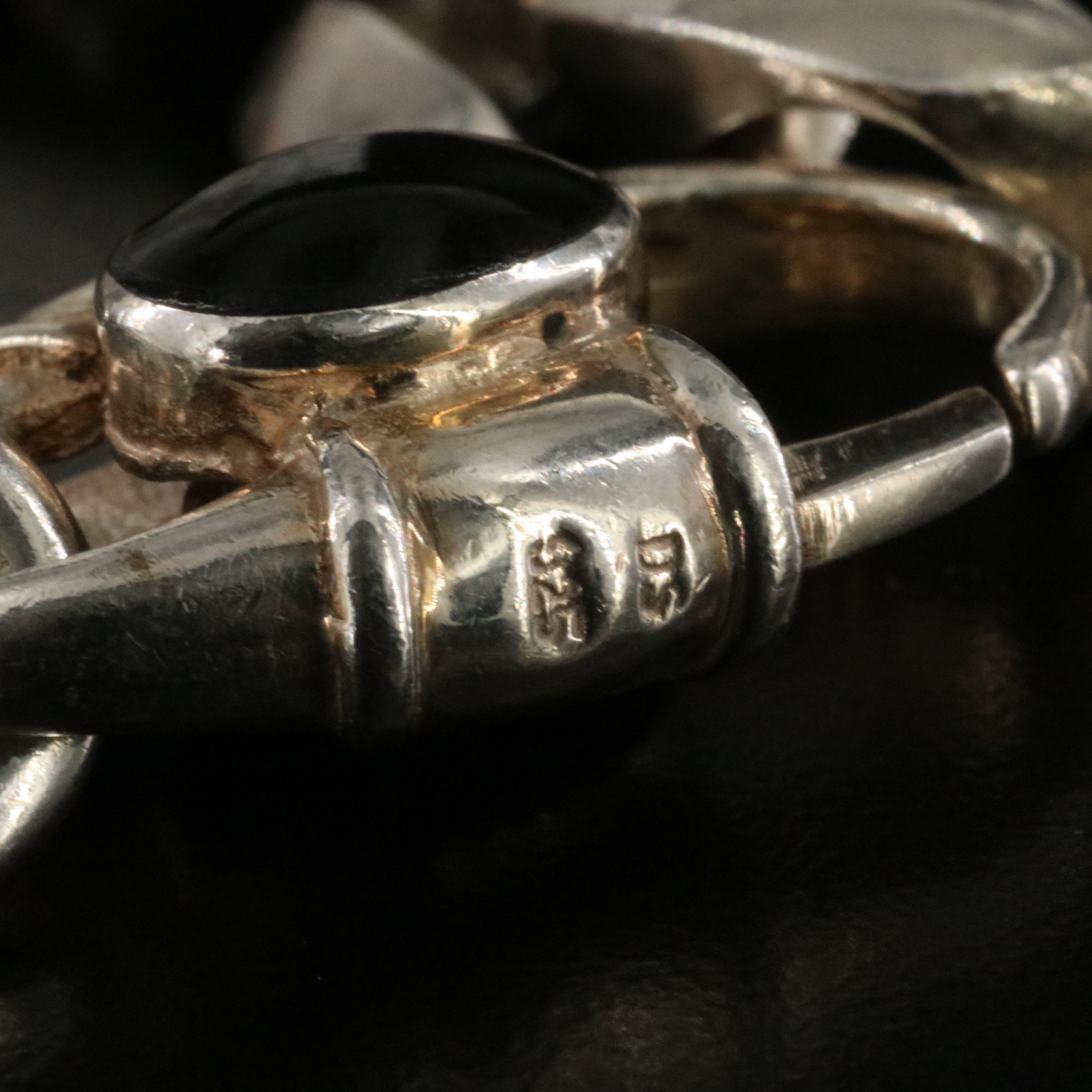 Sterling Resin Accented Padlock  Bracelet