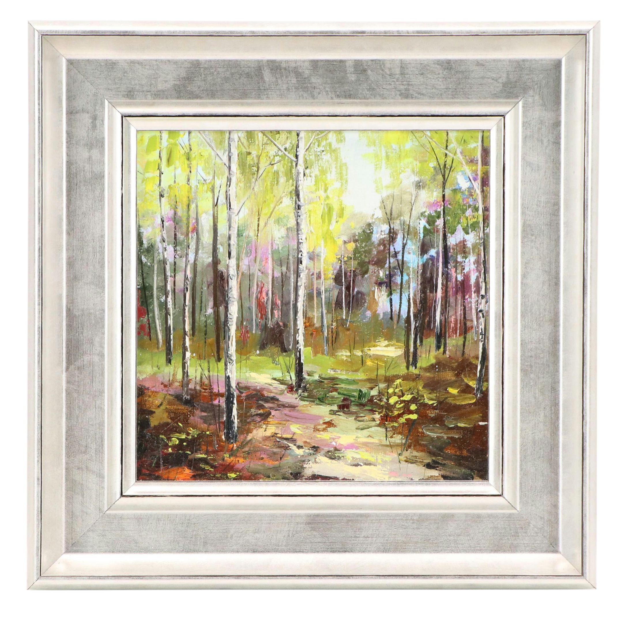 Tetiana Vysochynska Landscape Oil Painting "Forest," 2019