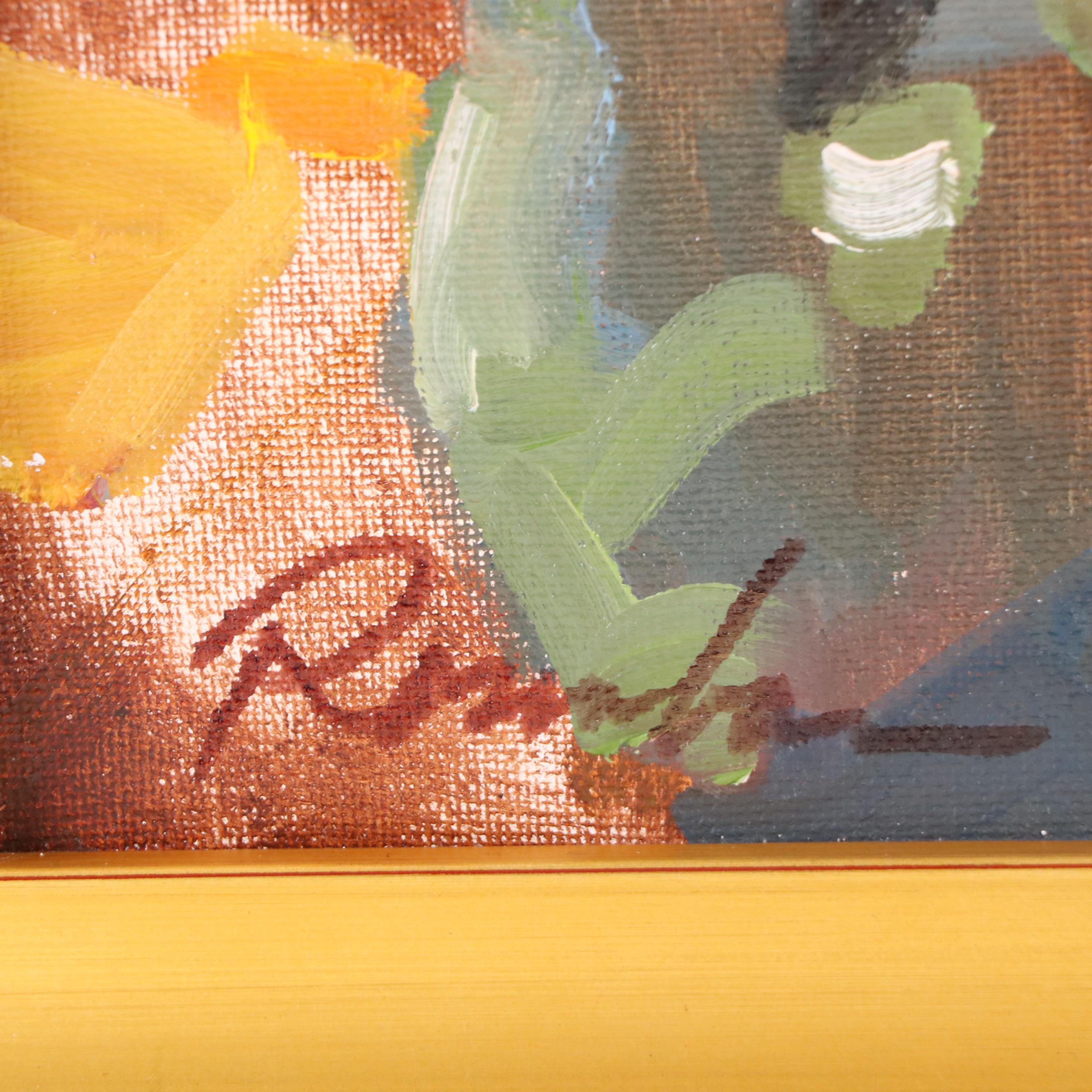 Autumnal Portrait Oil Painting of Woman in Hat