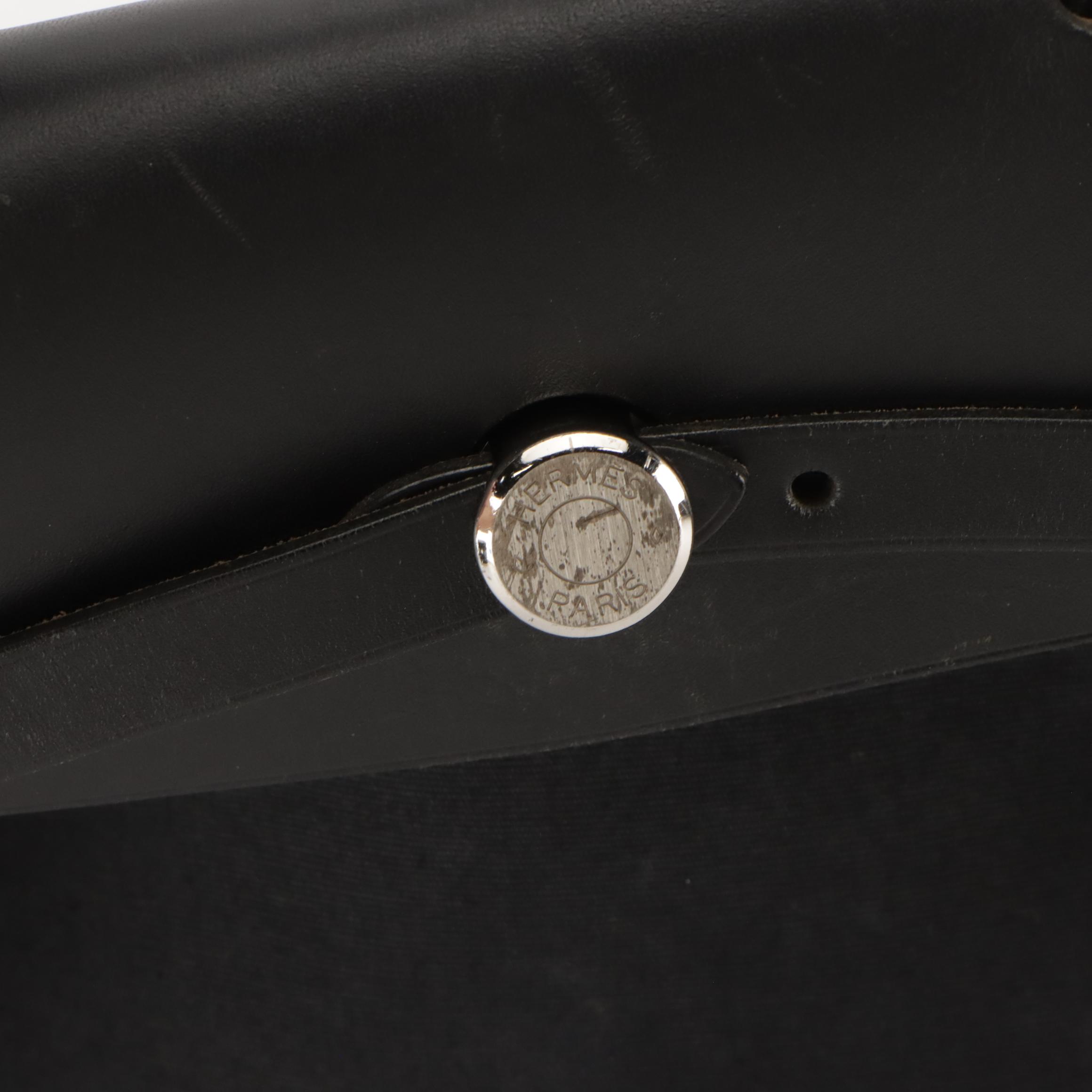 Hermès Herbag à Dos Convertible Backpack in Noir Canvas Toile & Calfskin Leather