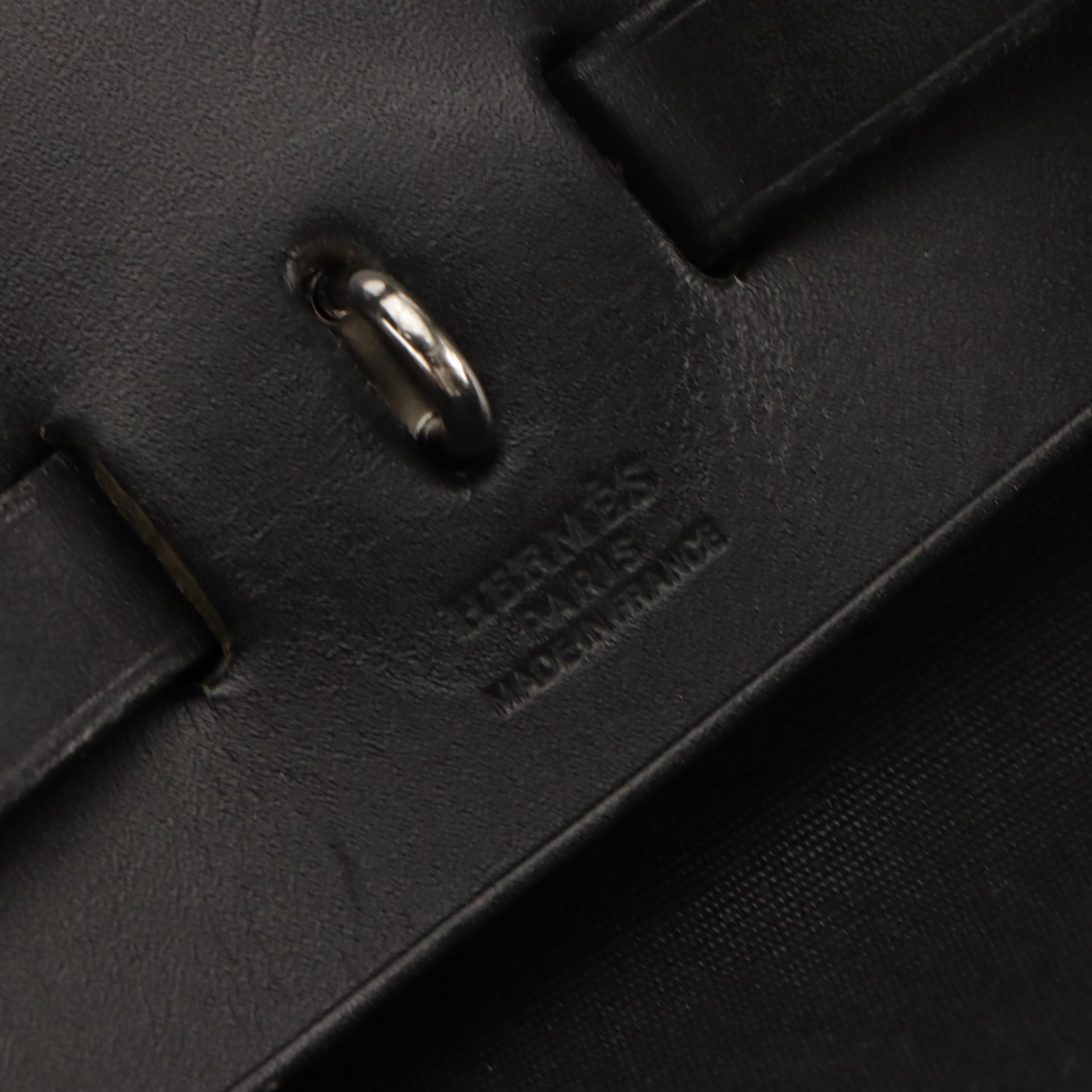 Hermès Herbag à Dos Convertible Backpack in Noir Canvas Toile & Calfskin Leather