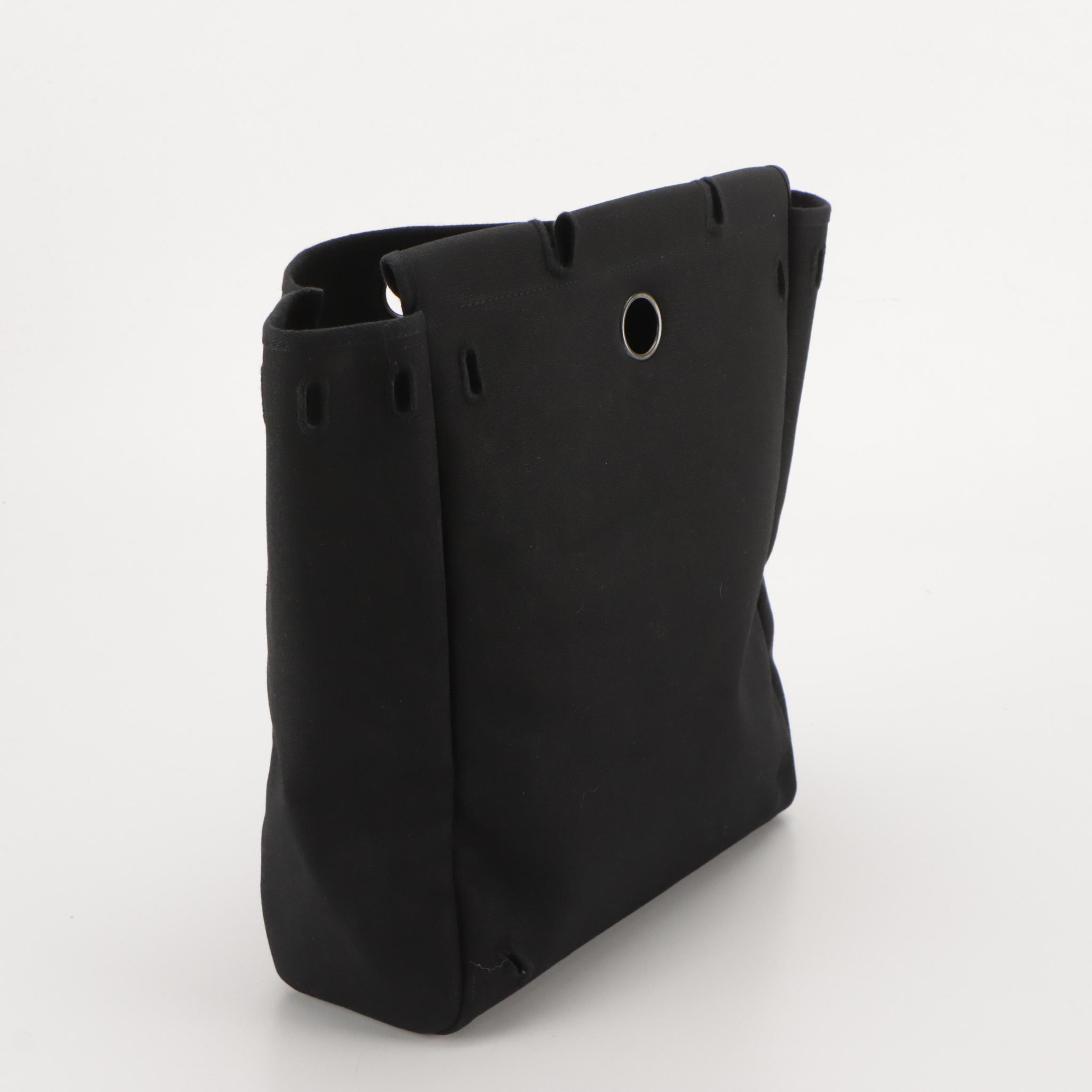 Hermès Herbag à Dos Convertible Backpack in Noir Canvas Toile & Calfskin Leather