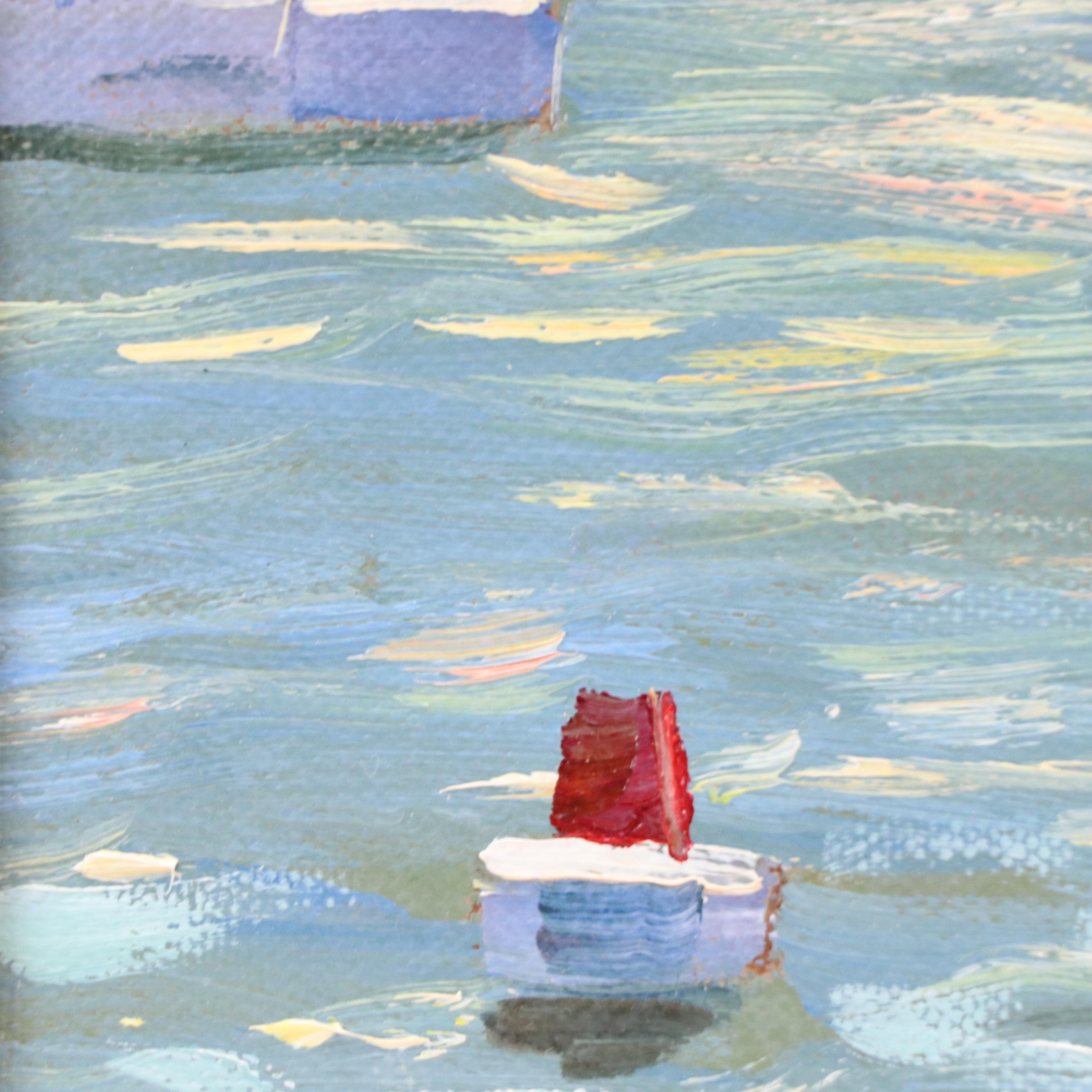 Ian Bruce Coastal Oil Painting "Rockport Lobster Boats"