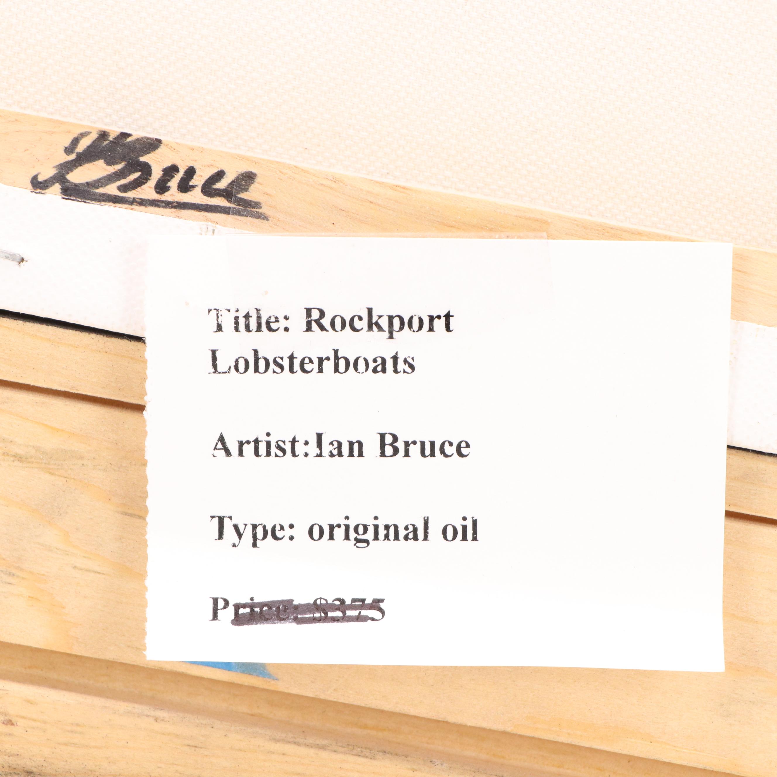 Ian Bruce Coastal Oil Painting "Rockport Lobster Boats"