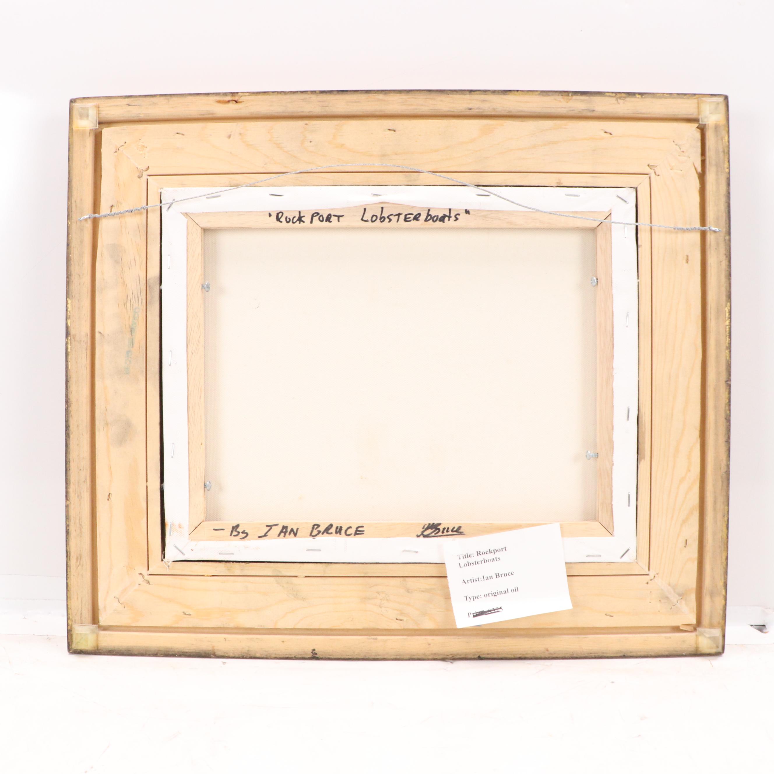 Ian Bruce Coastal Oil Painting "Rockport Lobster Boats"