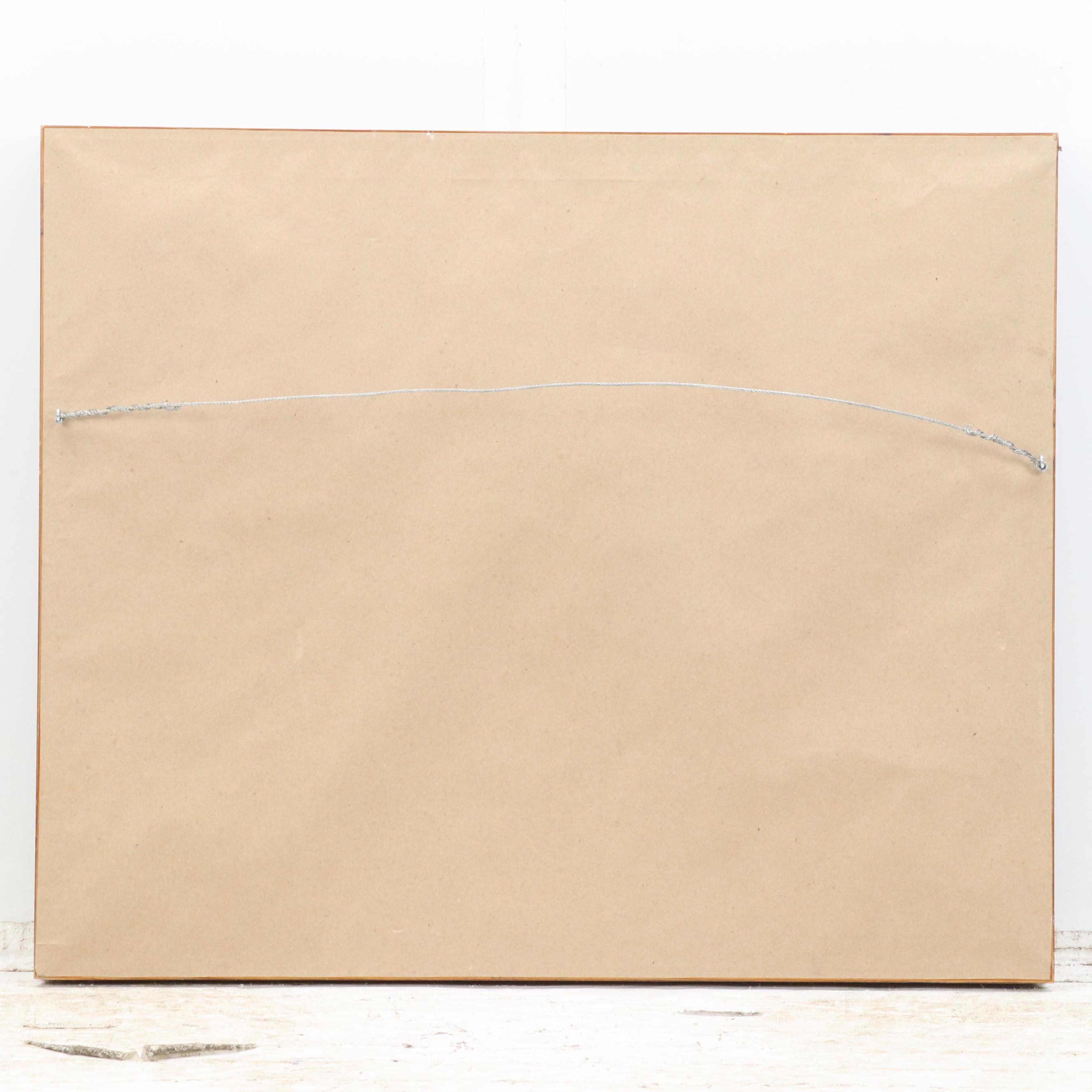 American Farm Scene Gouache Folk Painting, Late 19th Century