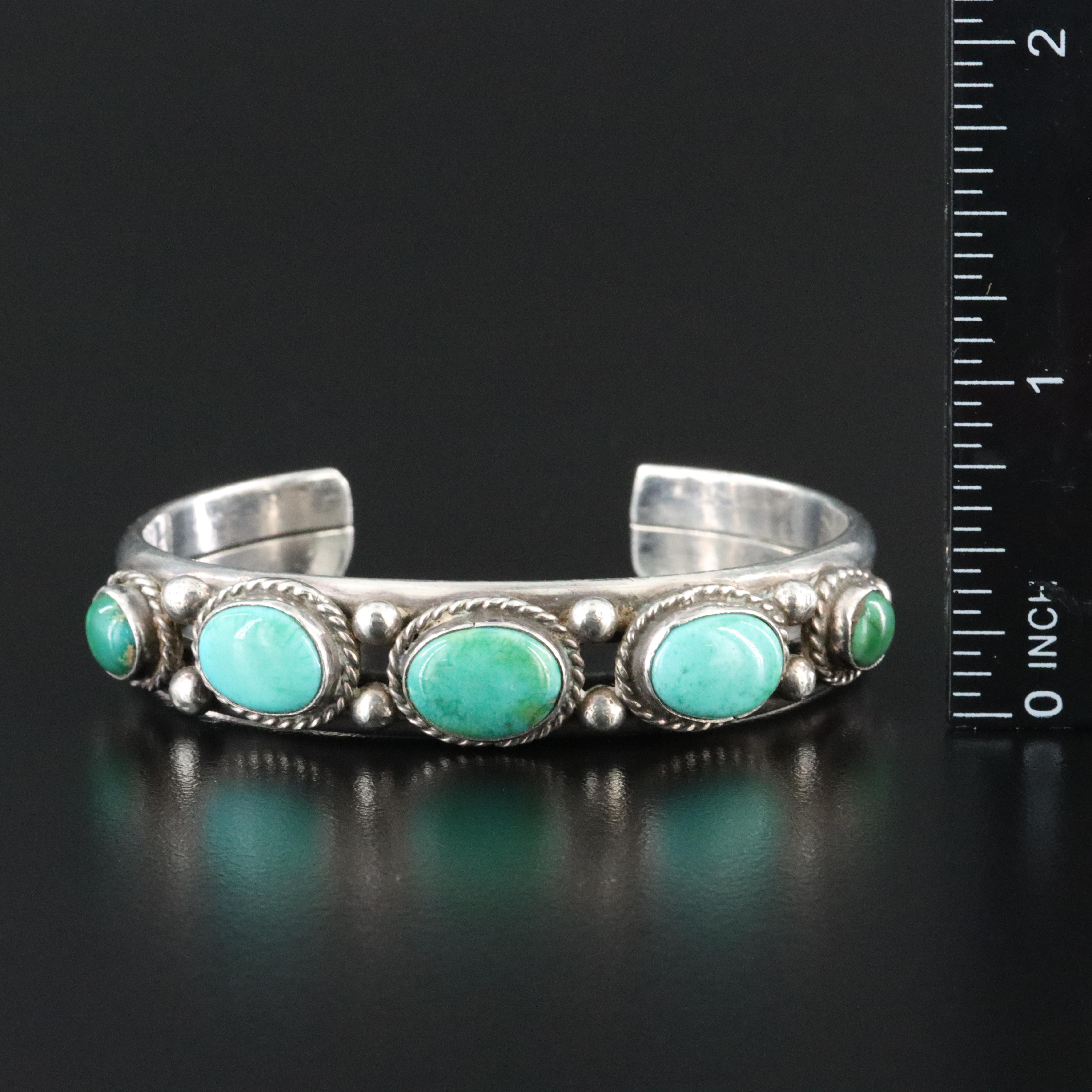 Southwestern Sterling Turquoise Cuff Bracelet