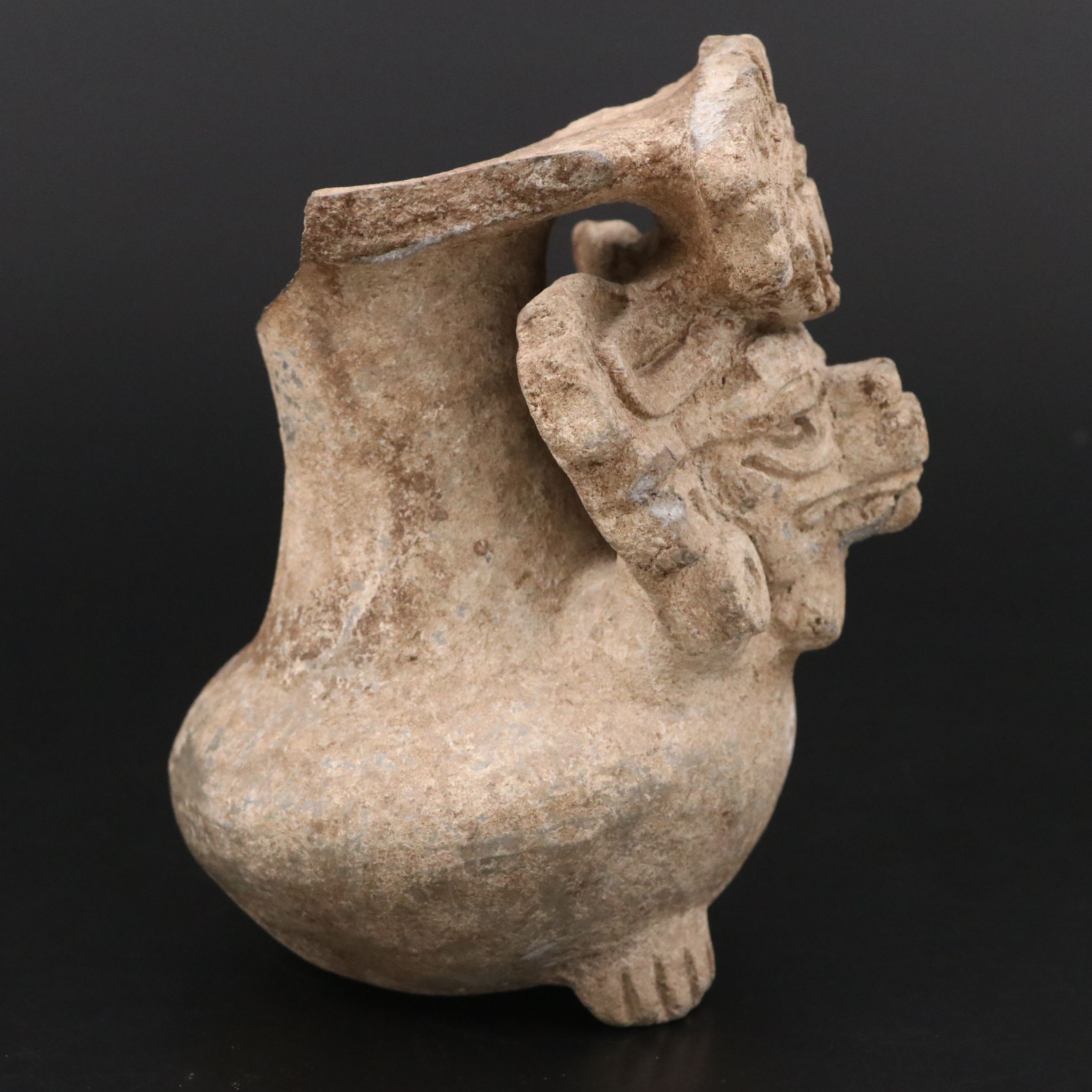 Pre-Columbian Zapotec Seated God Figural Urn, Circa 600–900 CE