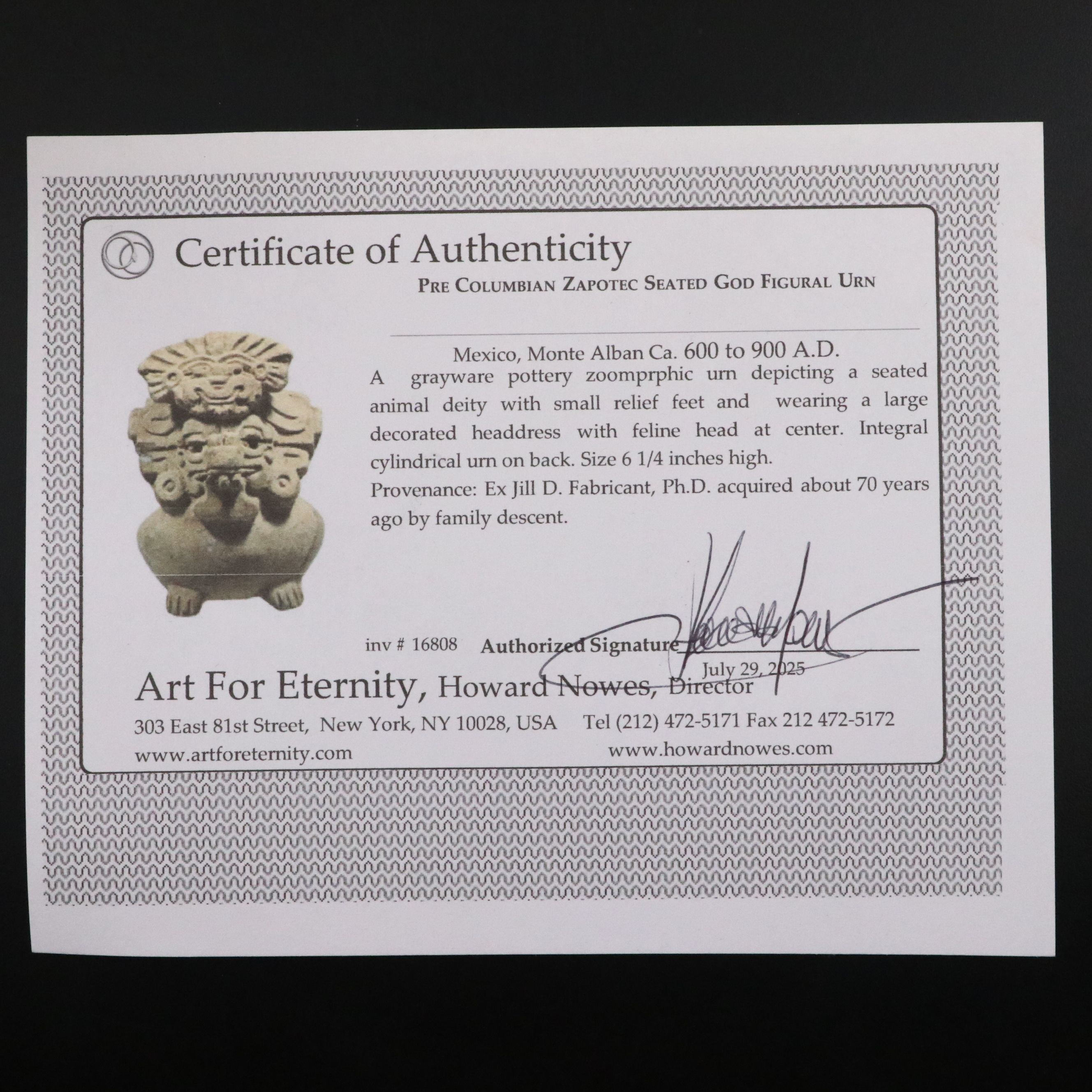 Pre-Columbian Zapotec Seated God Figural Urn, Circa 600–900 CE