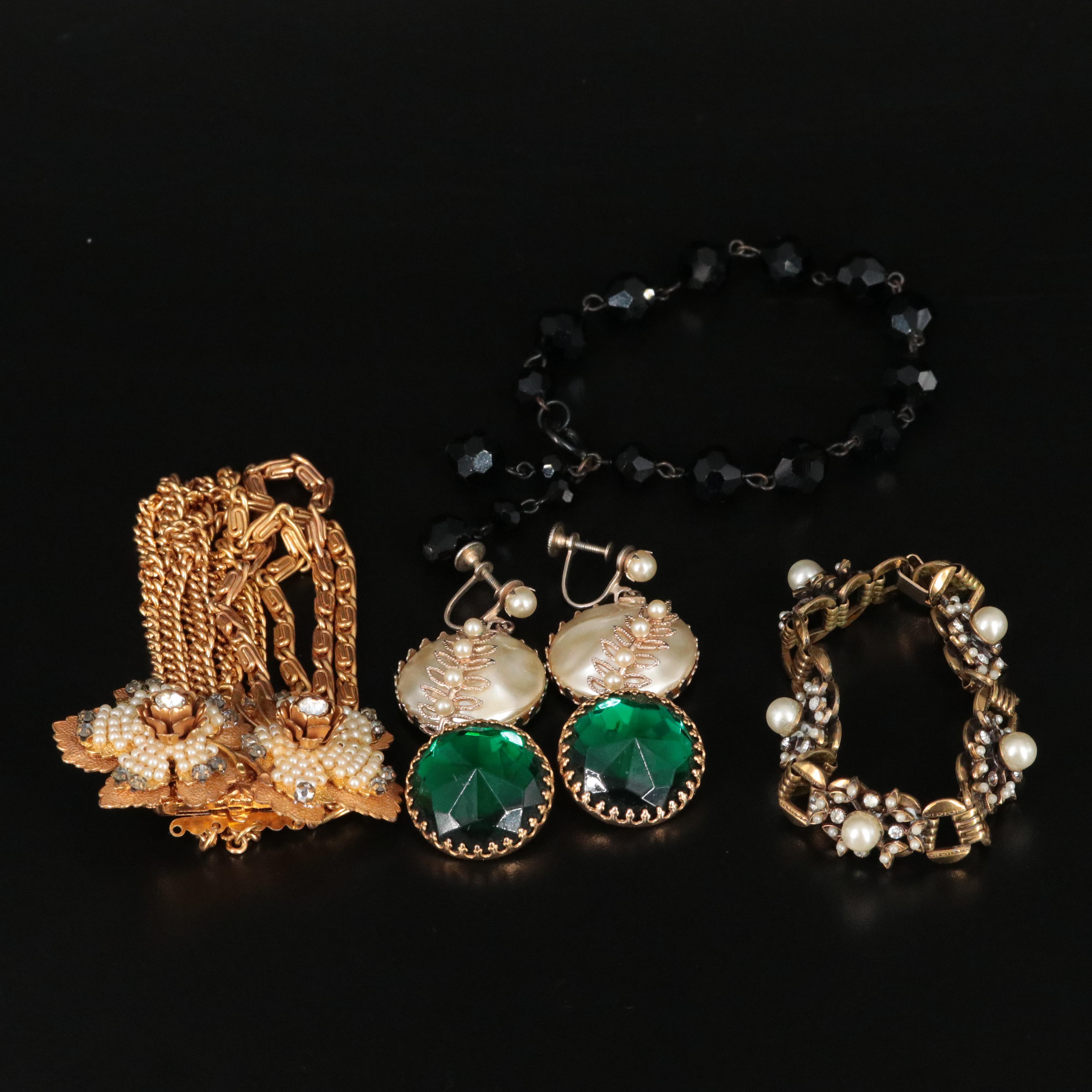 Vintage Rhinestone and Faux Pearl Jewelry Collection