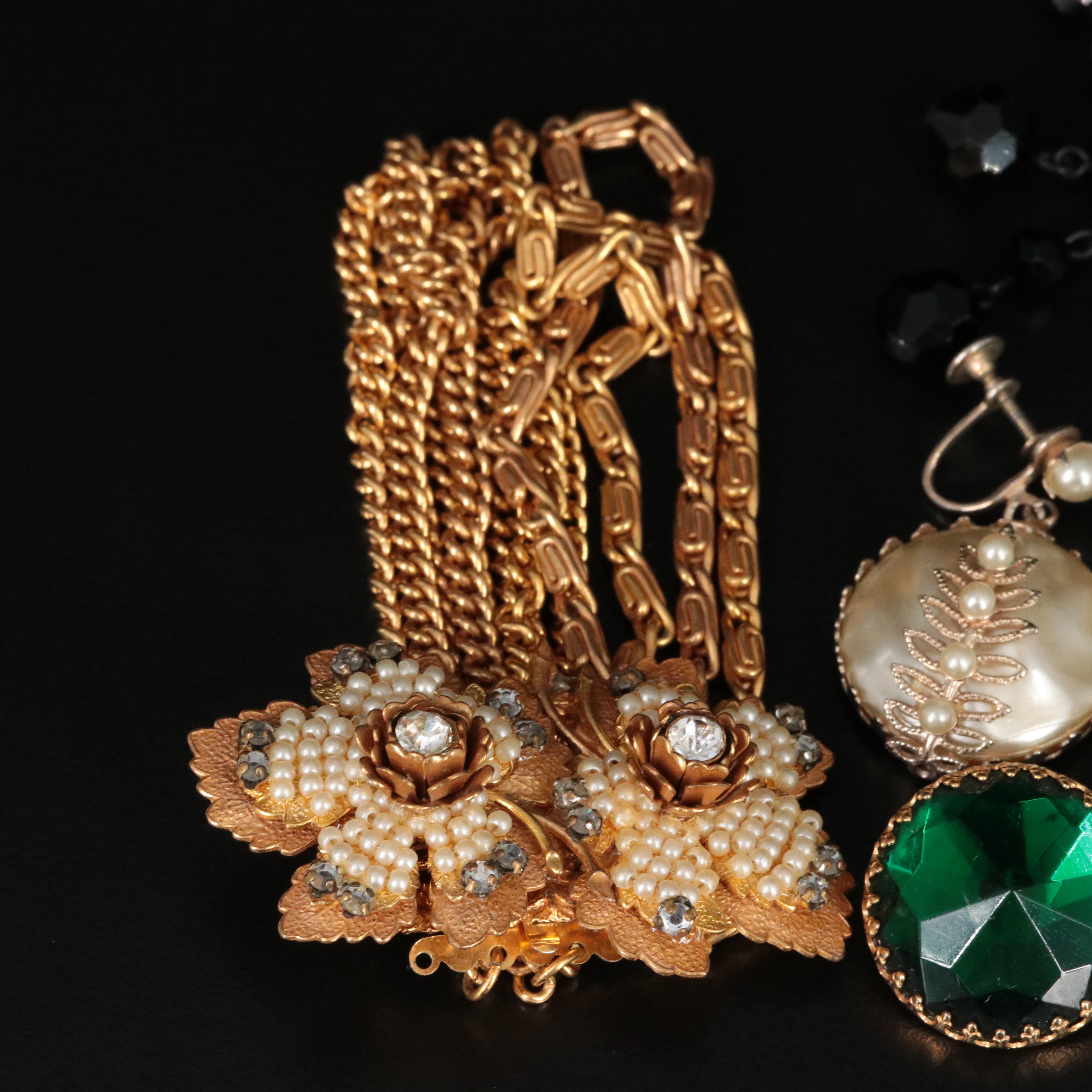 Vintage Rhinestone and Faux Pearl Jewelry Collection