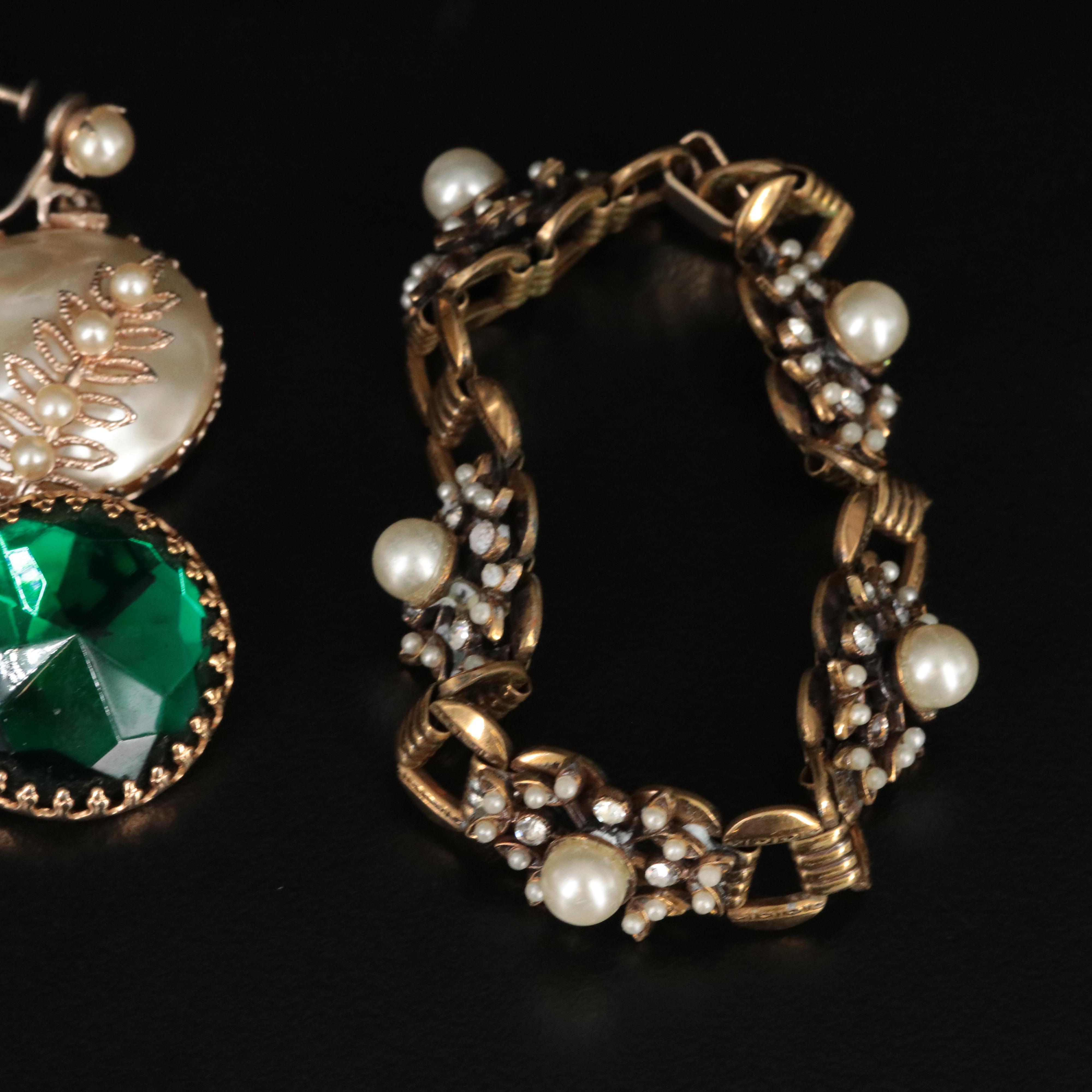 Vintage Rhinestone and Faux Pearl Jewelry Collection