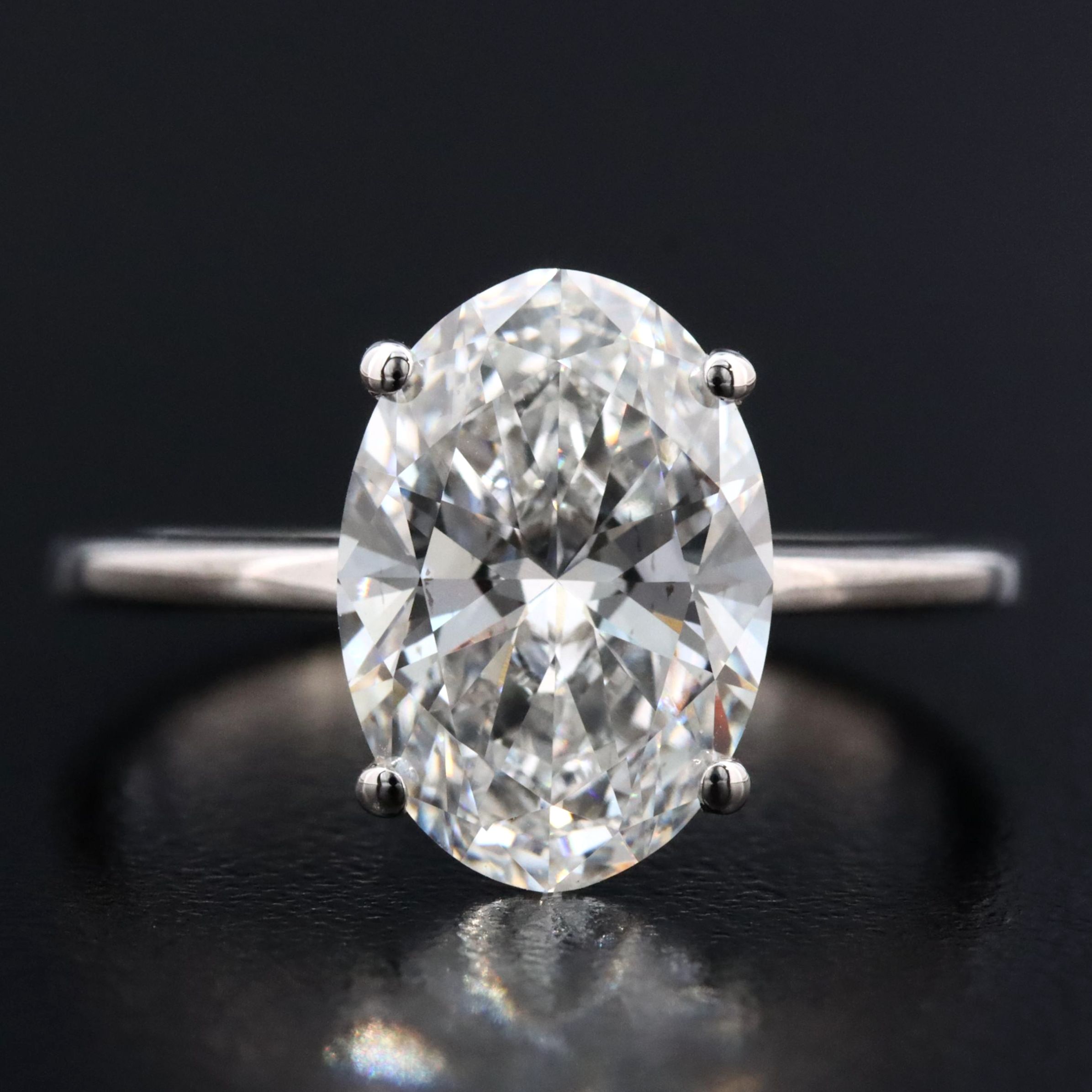 14K 3.02 CT Lab Grown Diamond Solitaire Ring with IGI Report