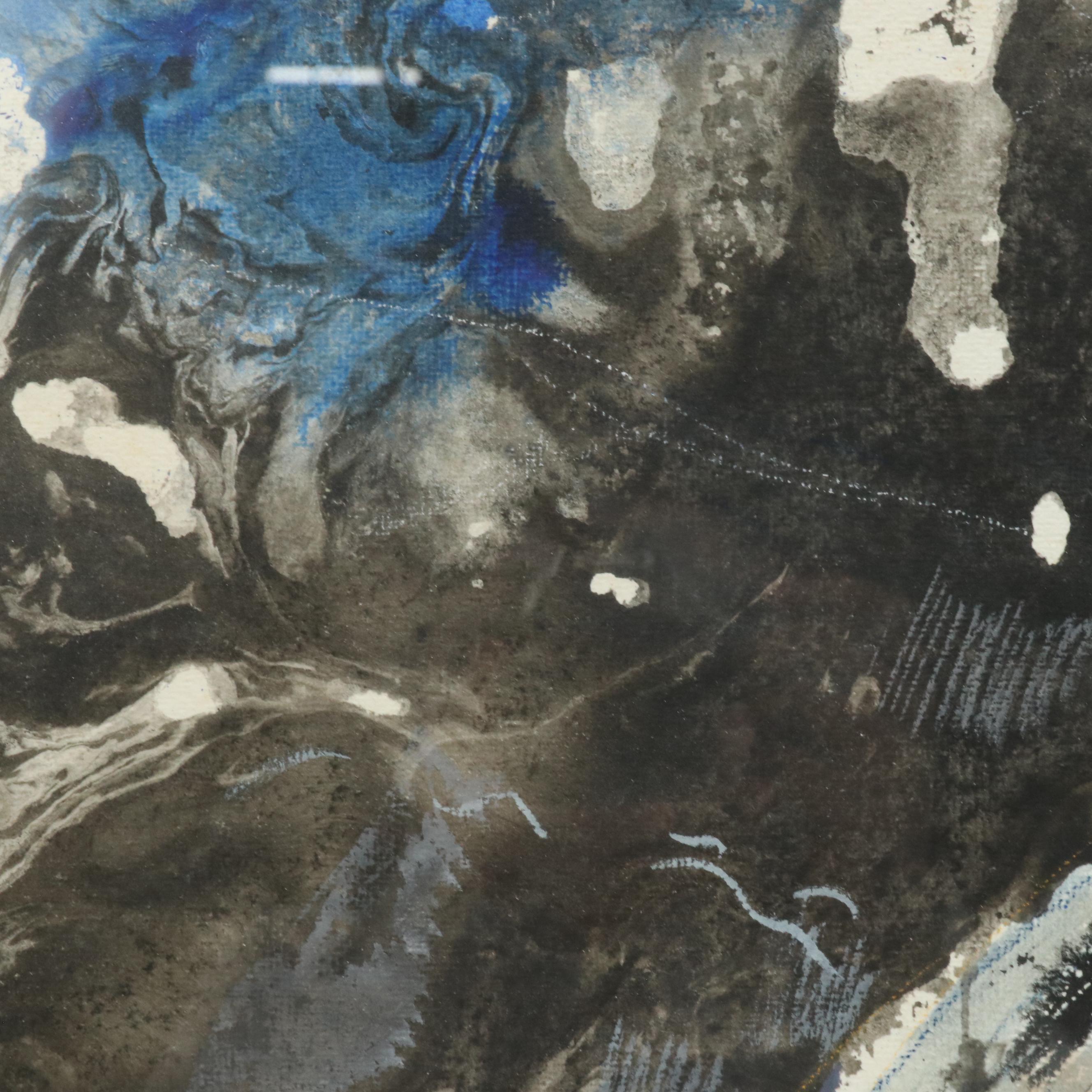 Victor De Pauw Abstract Watercolor Painting "Rock and Spray," 1958