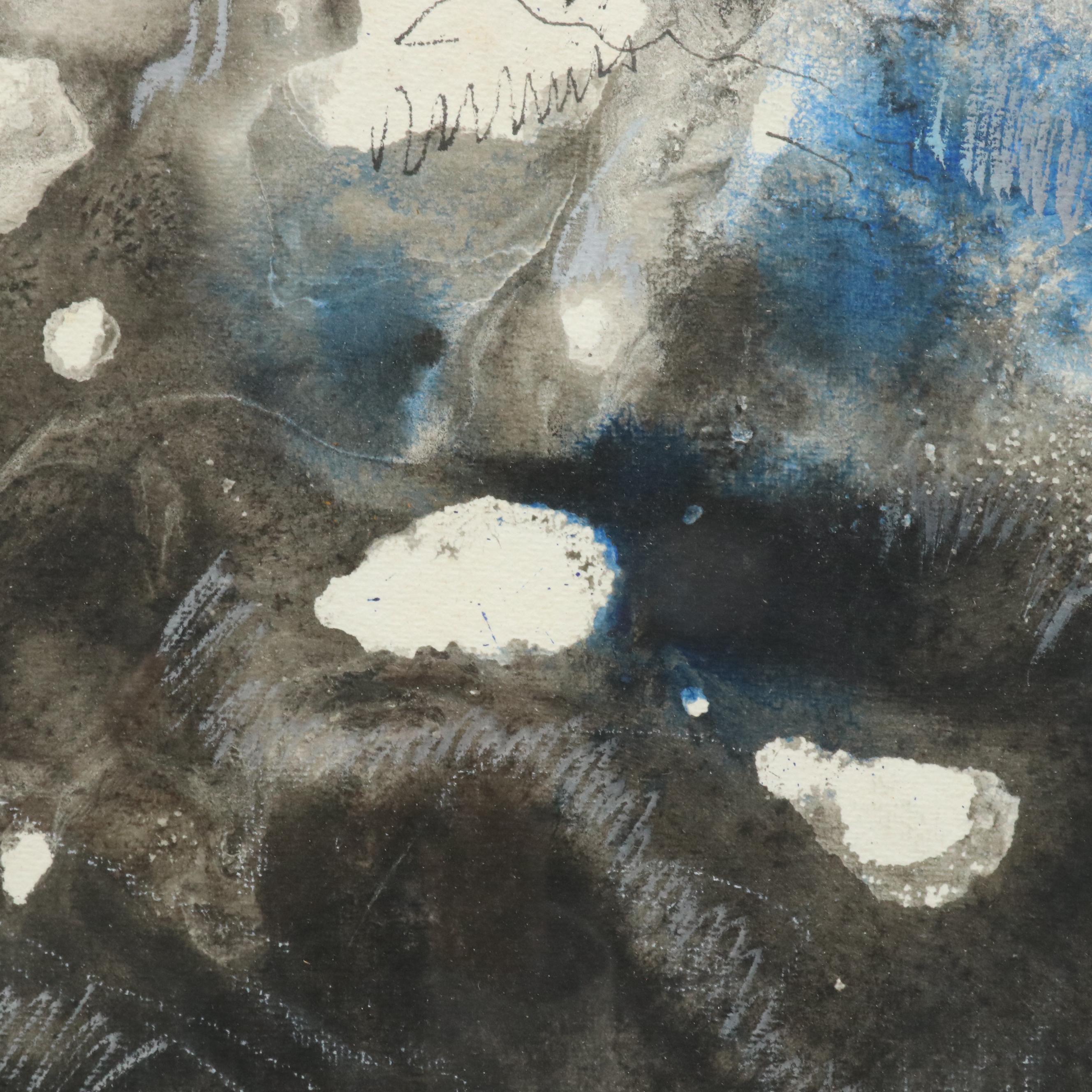 Victor De Pauw Abstract Watercolor Painting "Rock and Spray," 1958
