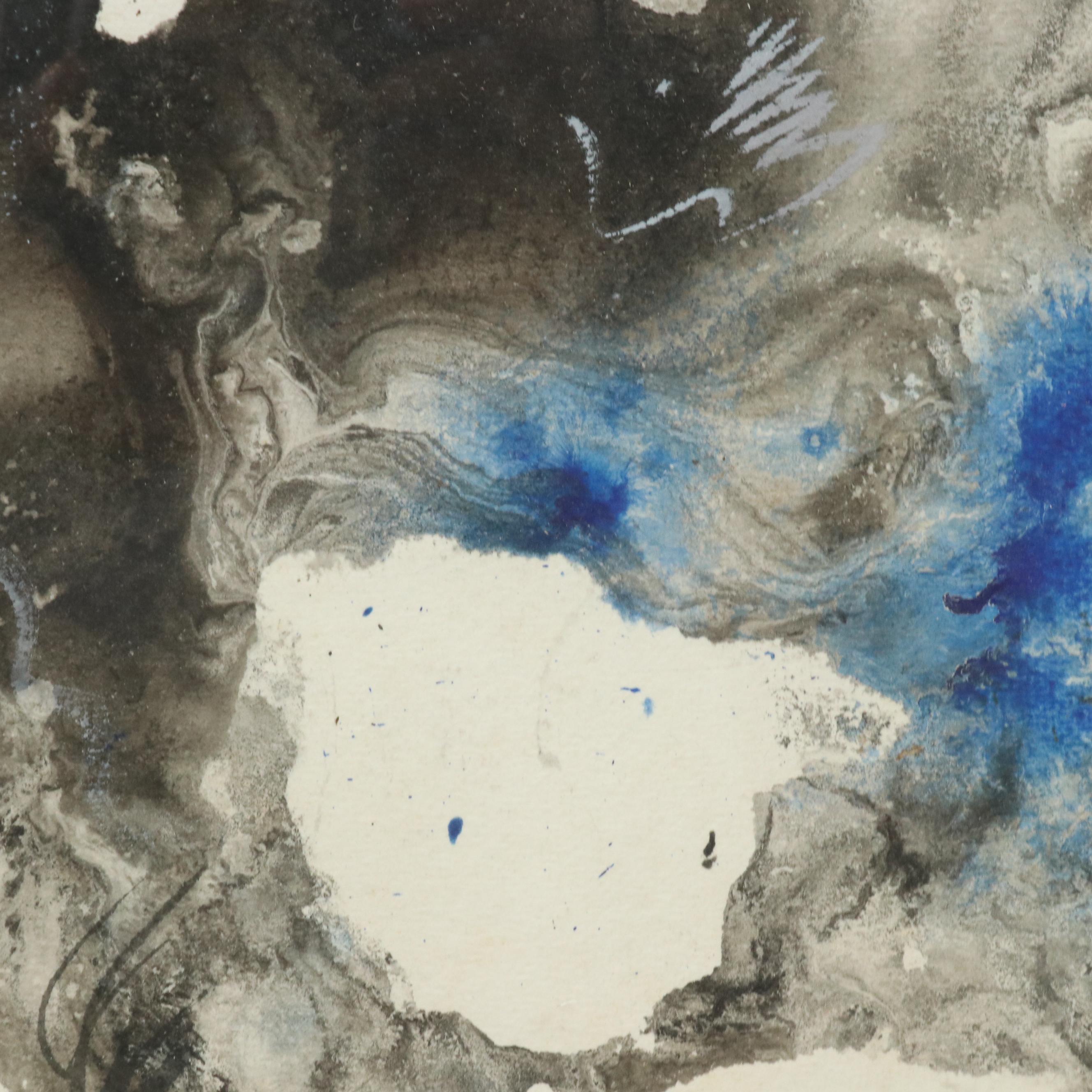 Victor De Pauw Abstract Watercolor Painting "Rock and Spray," 1958