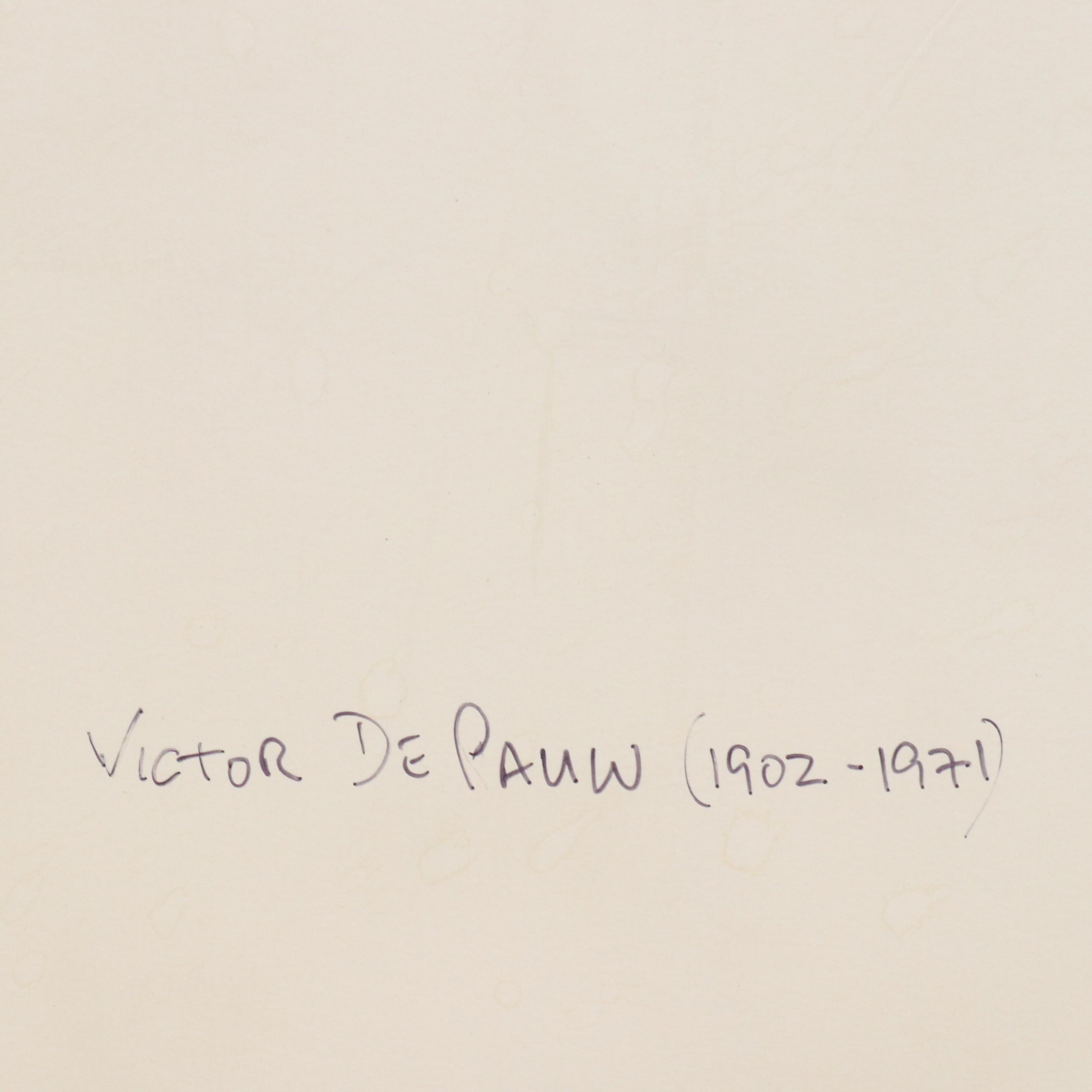 Victor De Pauw Abstract Watercolor Painting "Rock and Spray," 1958