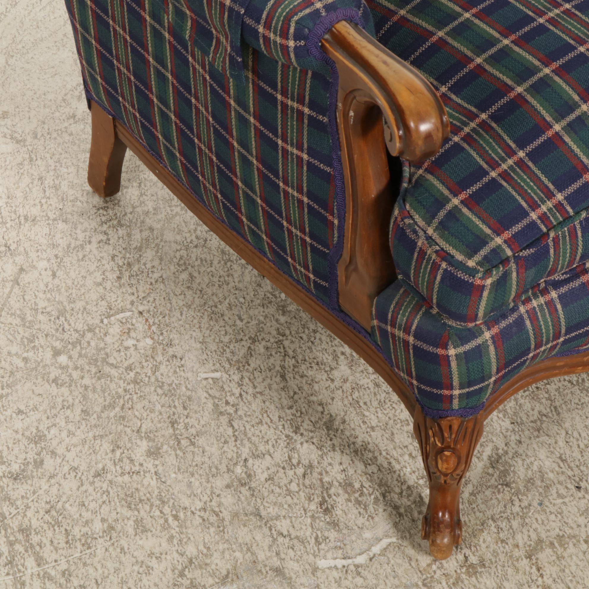 French Provincial Style Upholstered Armchair, Late 20th Century