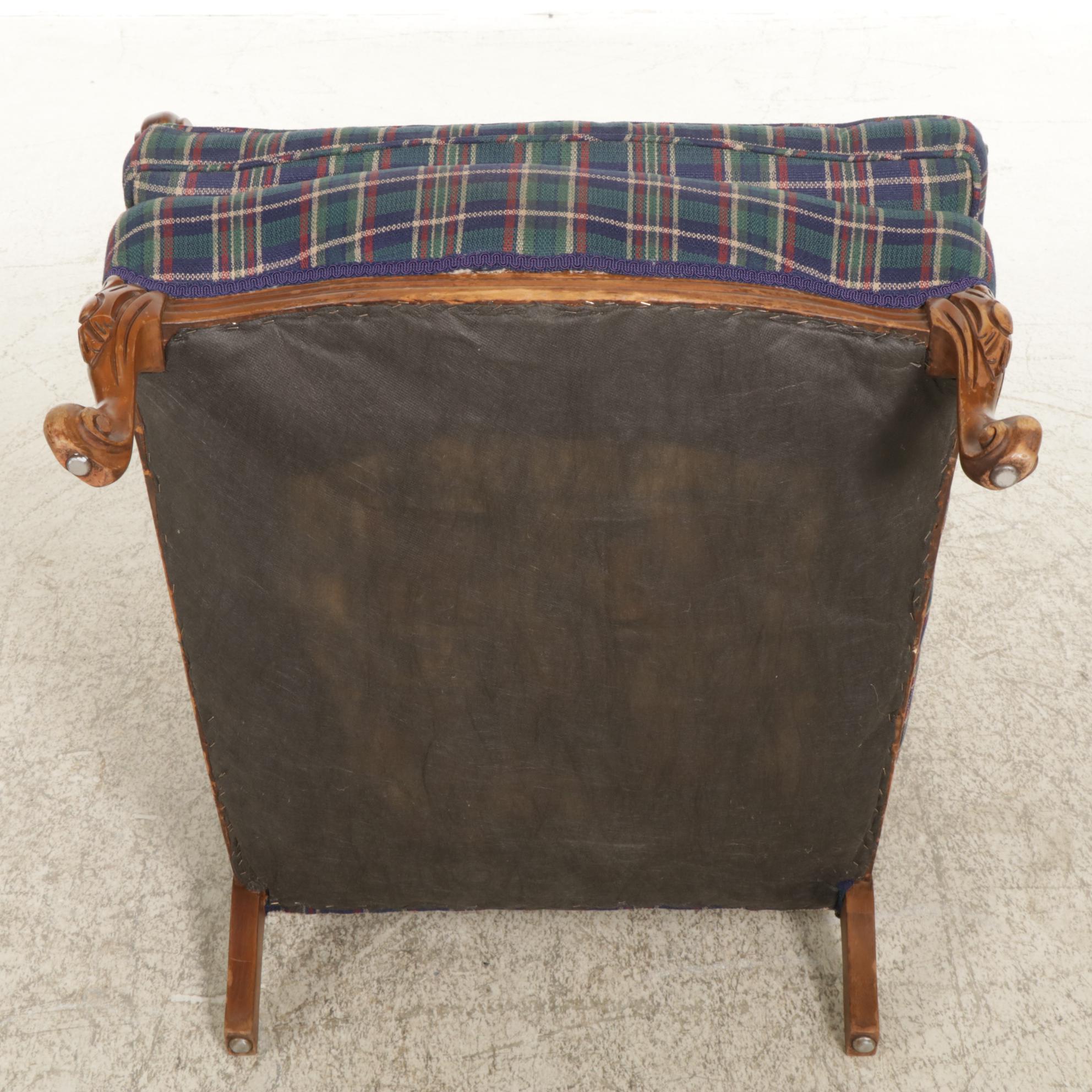 French Provincial Style Upholstered Armchair, Late 20th Century