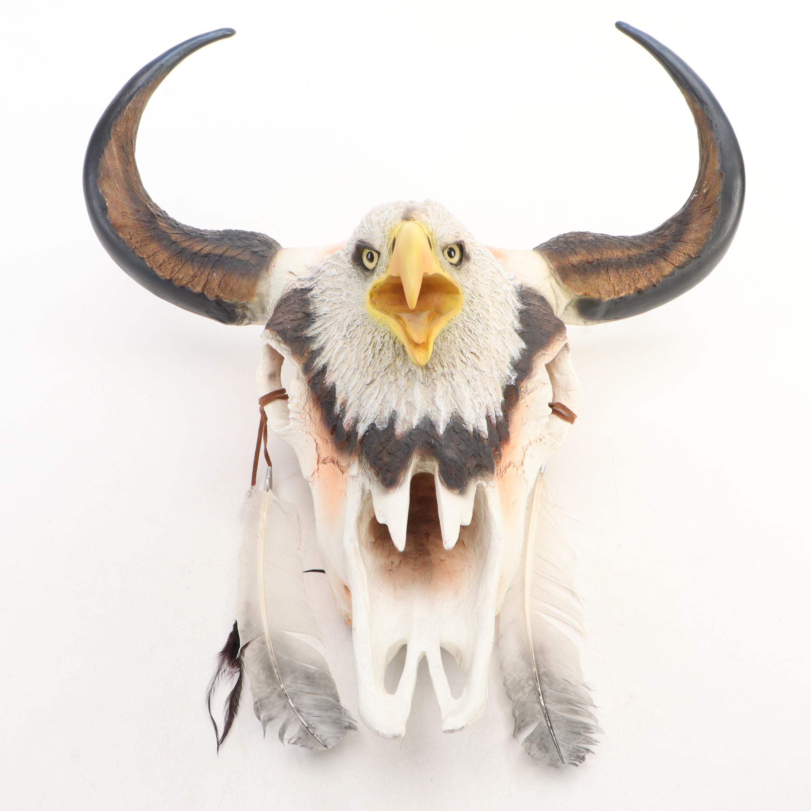 Paul R. Carrico "Sacred Spirit II" Ltd. Ed. Resin Bison Skull & Eagle Head