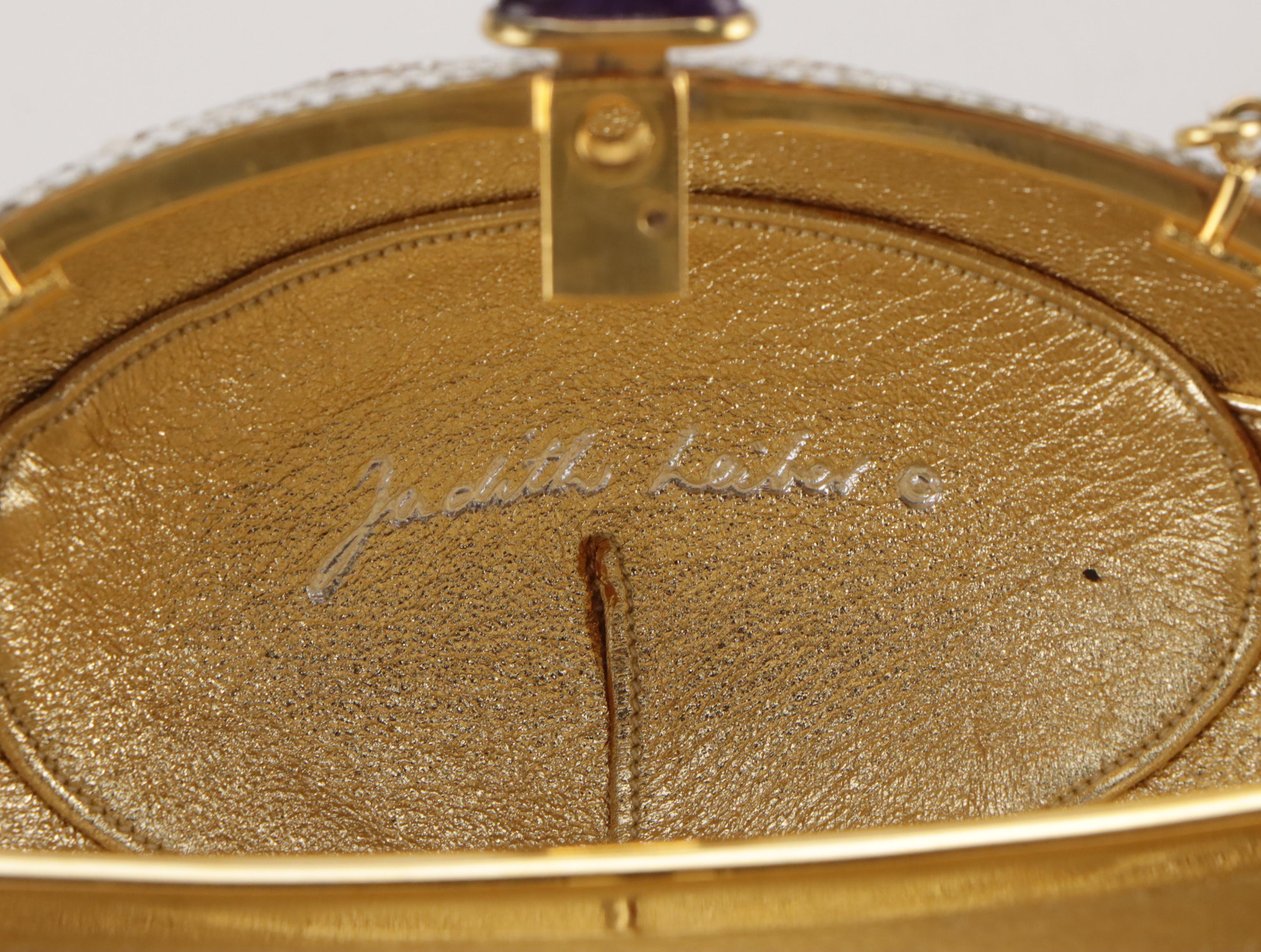 Judith Leiber Crystal Embellished Egg Minaudière with Mini Metal Hair Comb